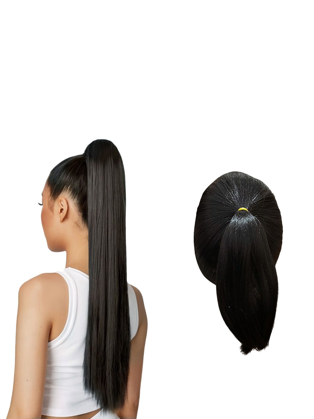 

D-Divine Ball Head Wig Wrapped With Grapefruit Peel Flower Bud Head Ponytail- 35 cm- Brown