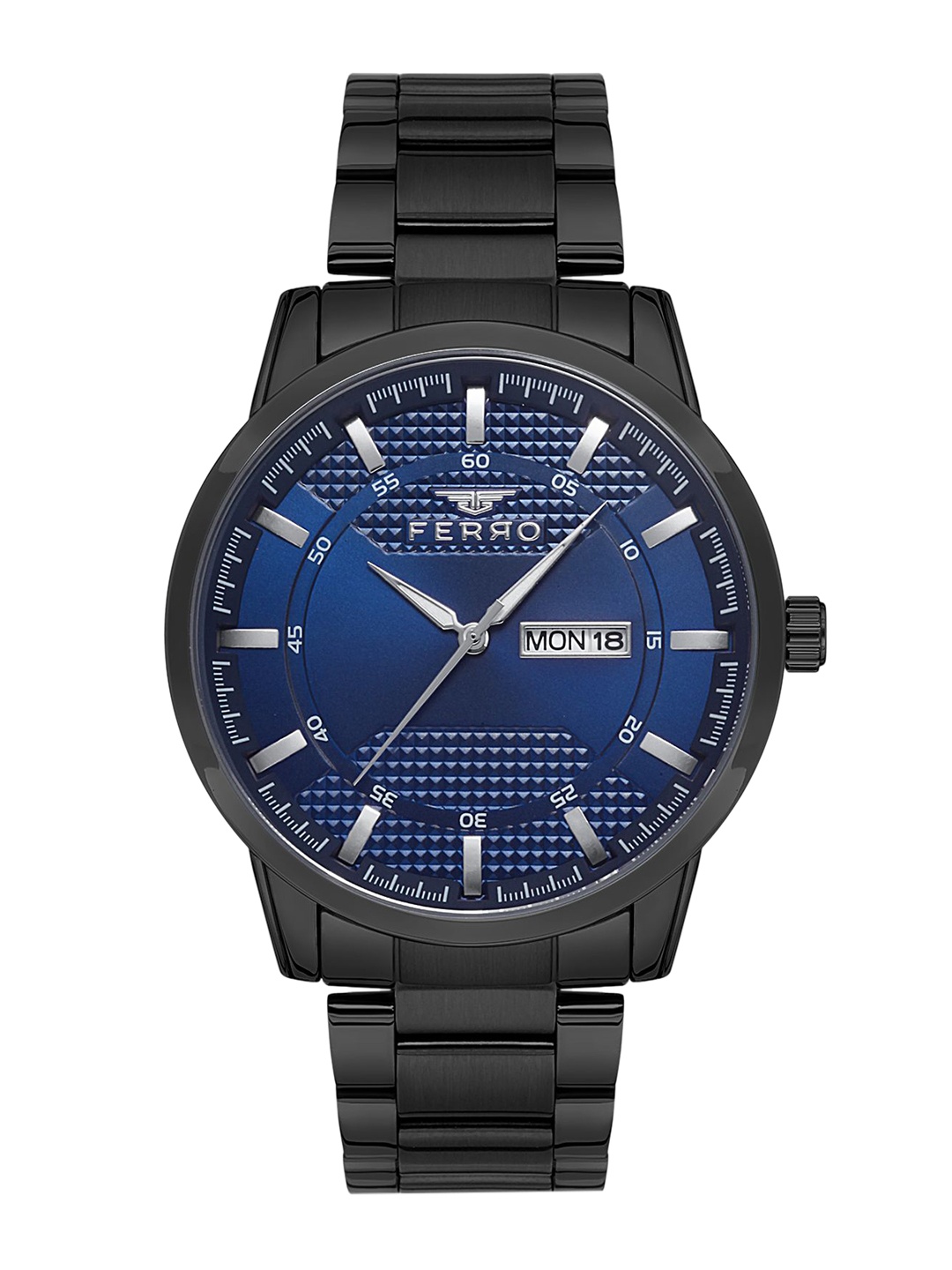 

Ferro Men Brass Dial & Stainless Steel Bracelet Style Straps Analogue Watch F11931A-V3, Blue