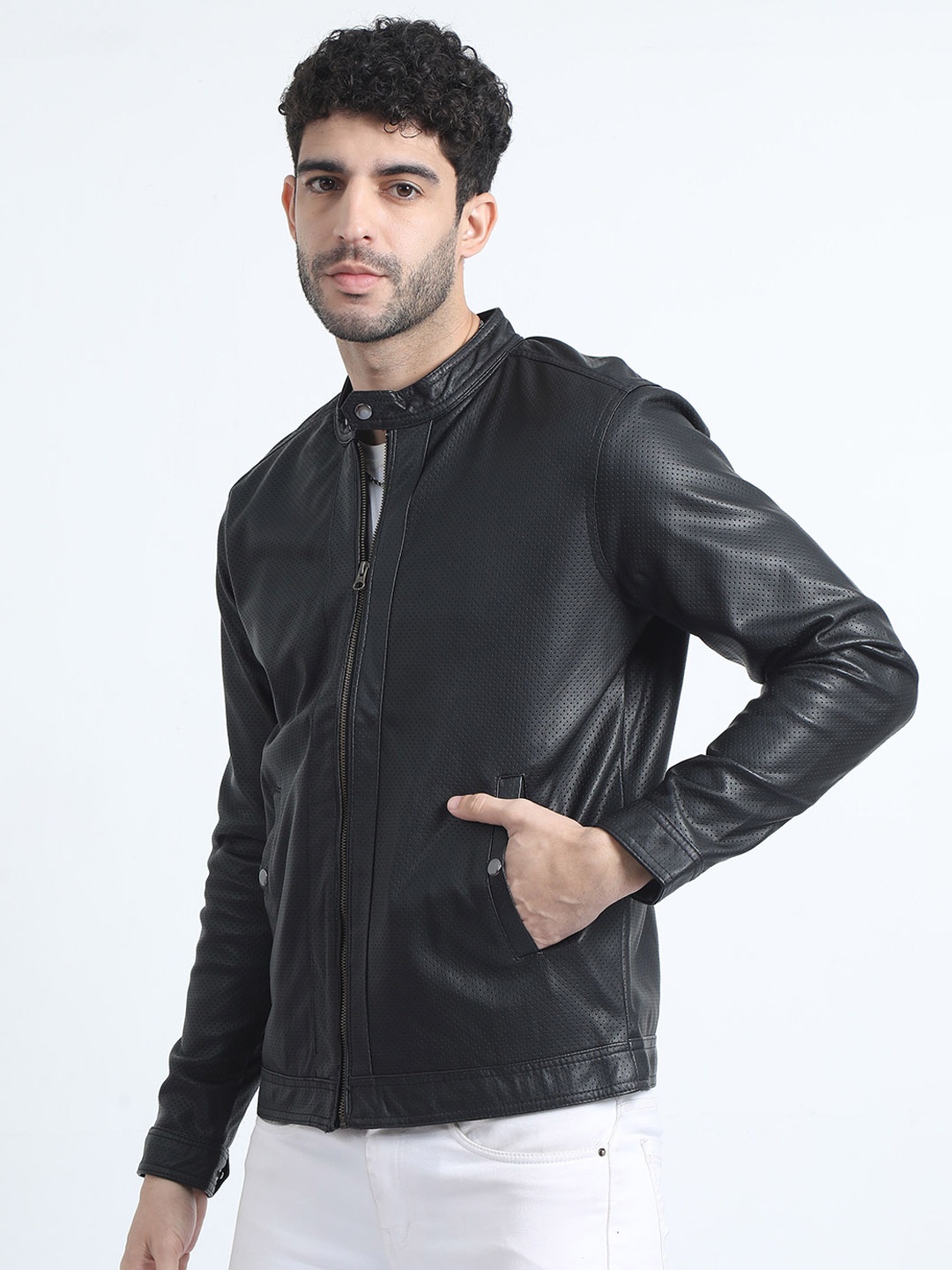 

RIGS AND RAGS Men Outdoor Biker Jacket, Charcoal