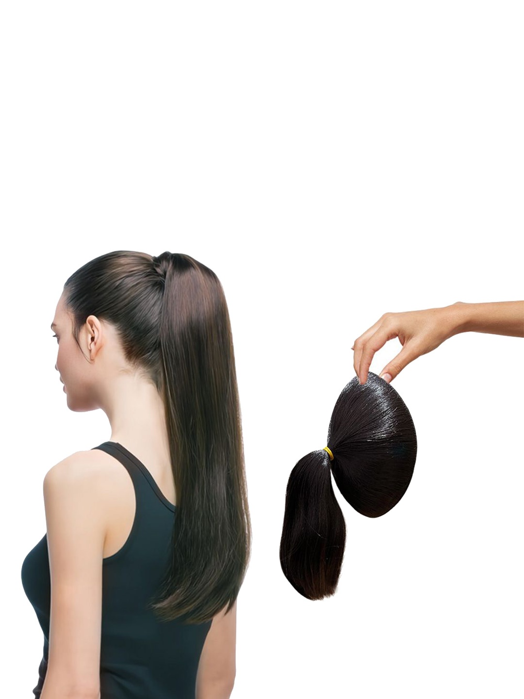 

D-Divine Ball Head Wig Wrapped With Grapefruit Peel Flower Bud Head Ponytail- 35 cm- Brown