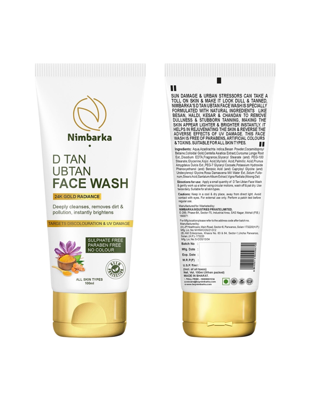 

Nimbarka 24K Gold Radiance D Tan Ubtan Face Wash- 100 ml