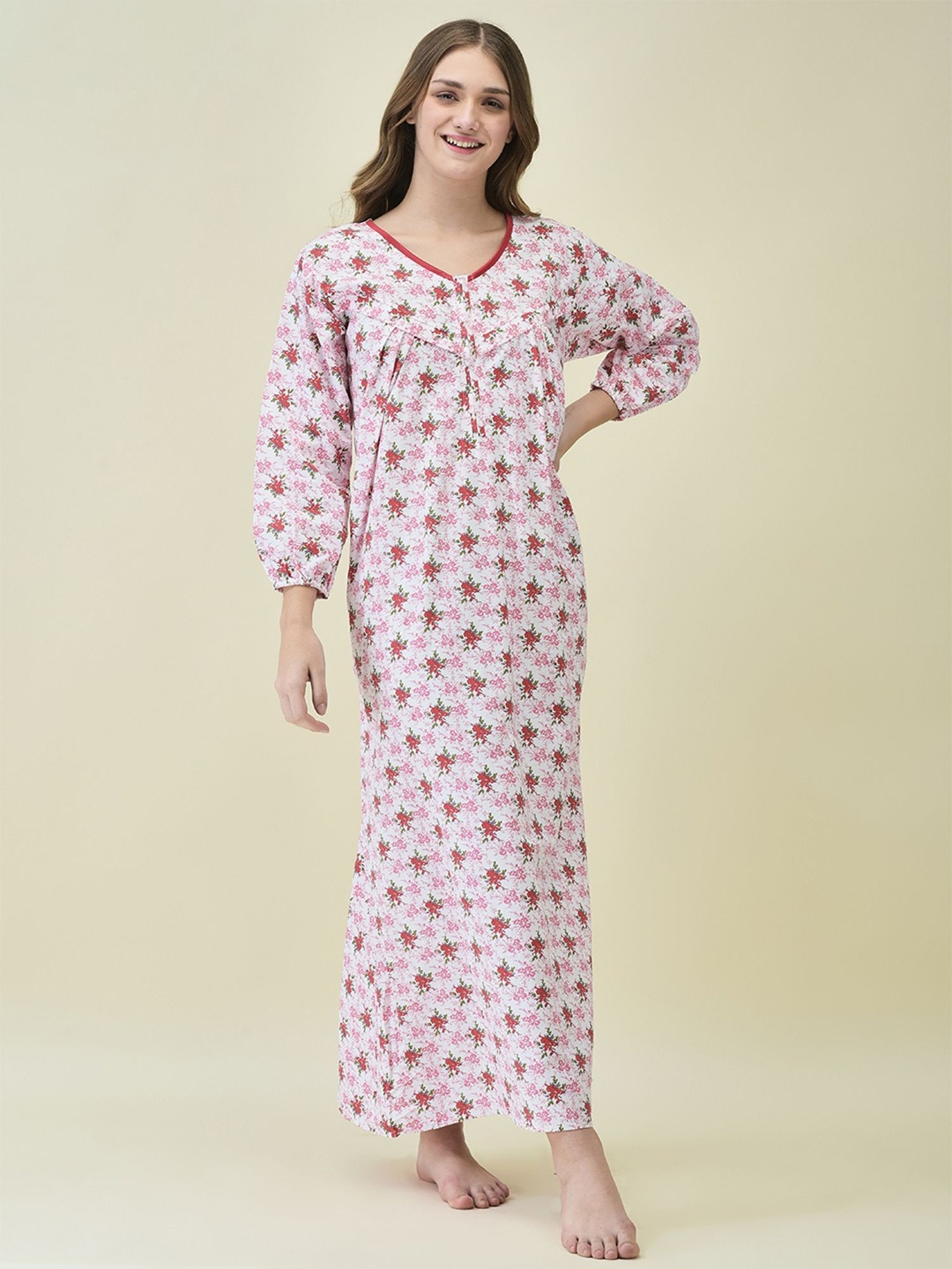 

Noty Printed Maxi Nightdress, Pink