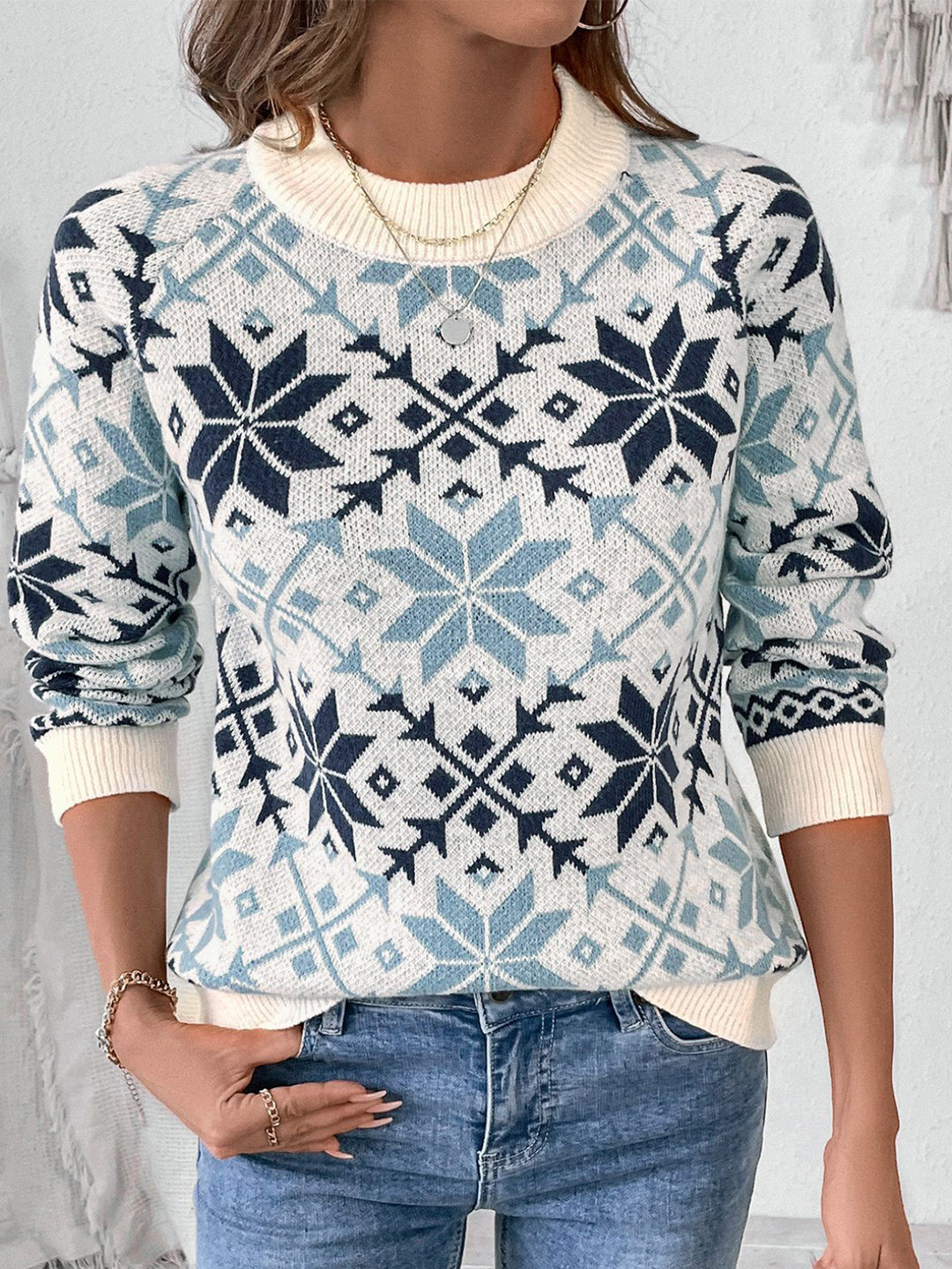 

StyleCast Women Printed Pullover, White