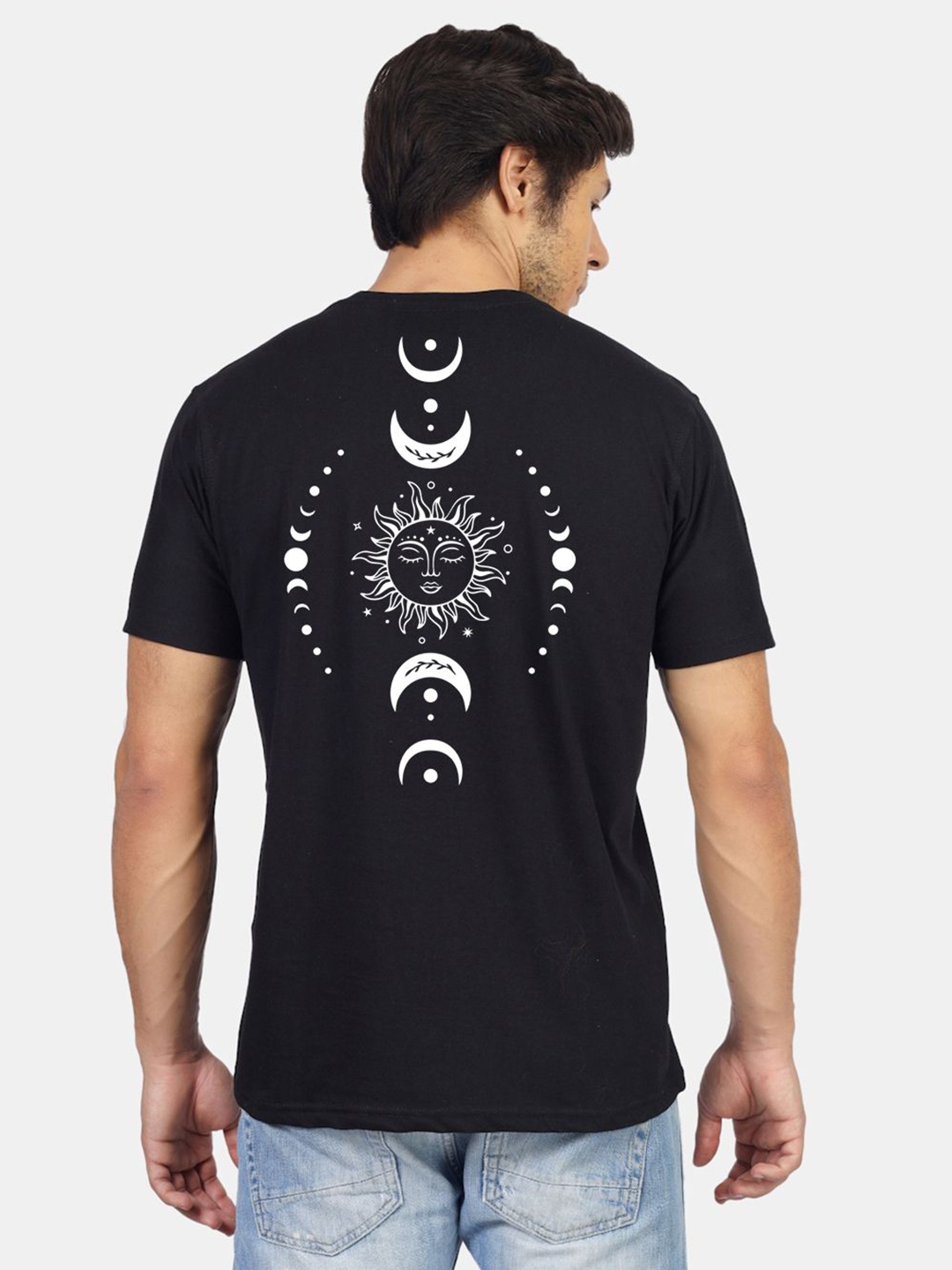 

Greylongg Men Varsity Printed Monochrome Applique T-shirt, Black