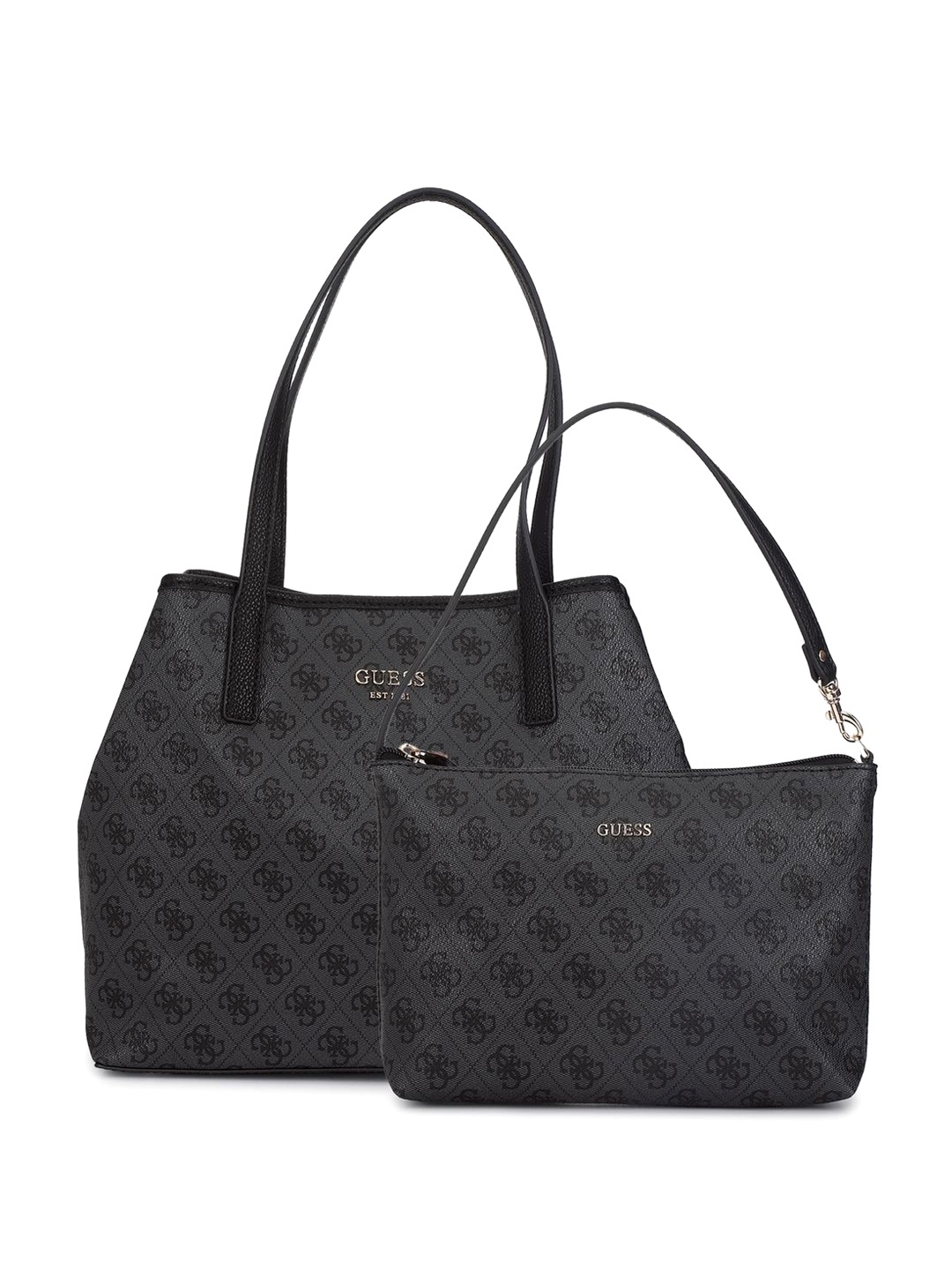 

GUESS Printed PU Structured Tote Bag, Grey