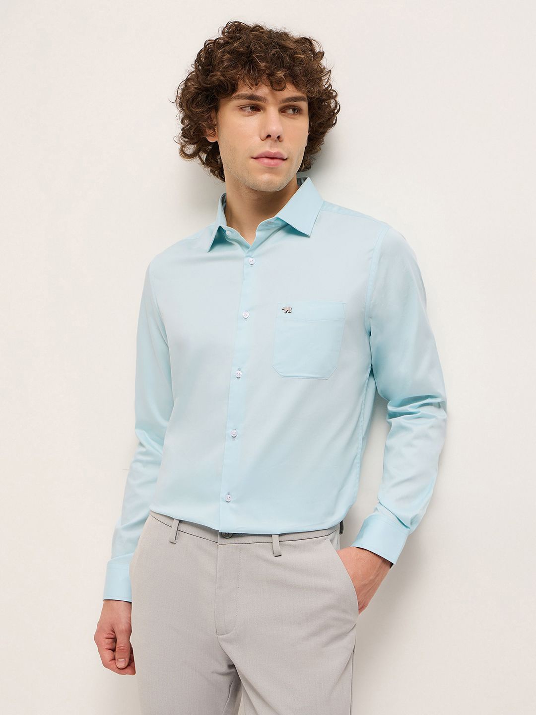 

THE BEAR HOUSE Men Tailored Fit Opaque Formal Shirt, Blue