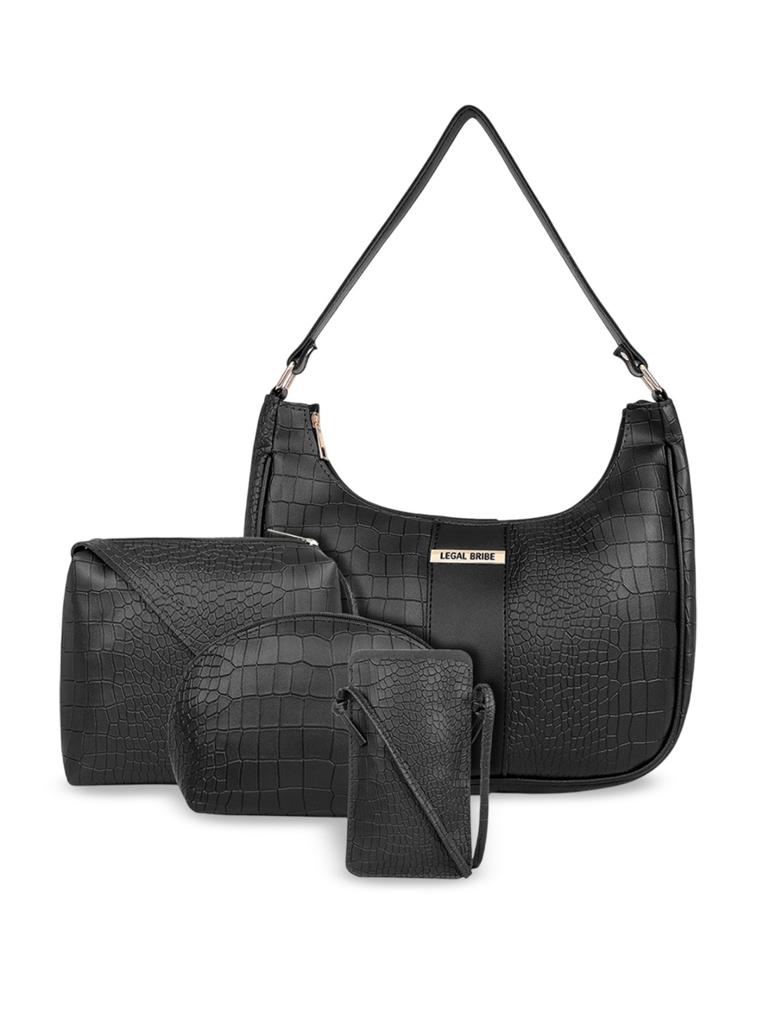 

LEGAL BRIBE PU Structured Shoulder Bag, Black