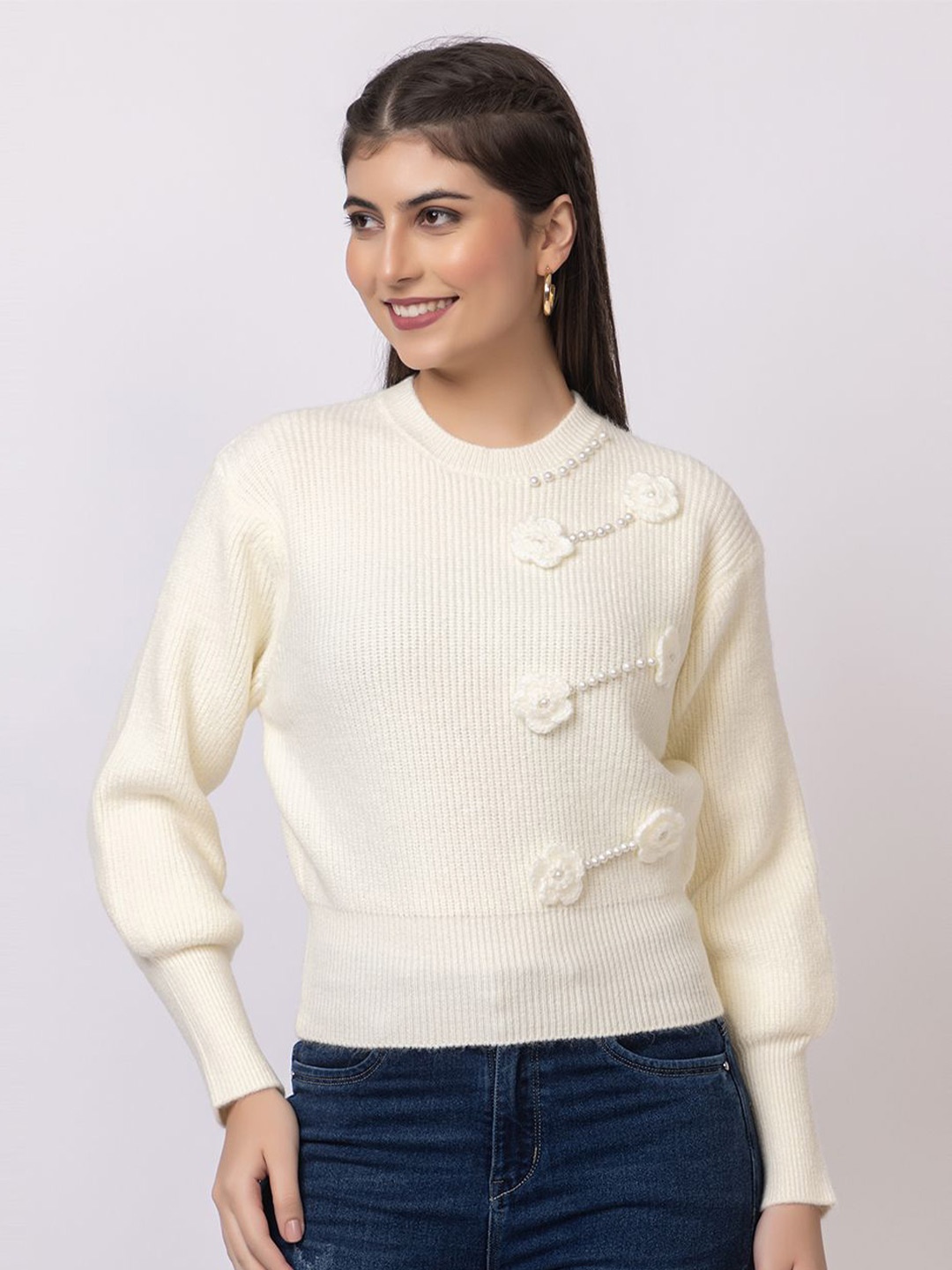 

Antiloop Women Woollen Pullover, White