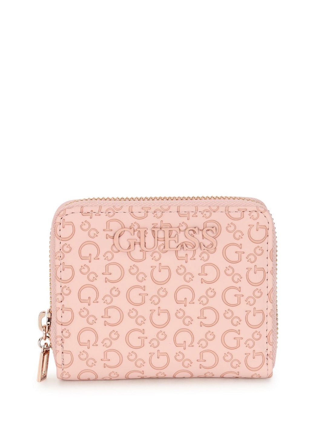 

GUESS Women Printed PU Zip Around Wallet, Pink