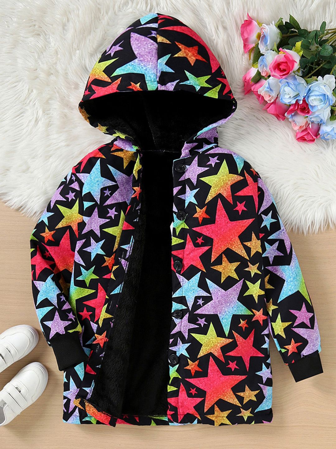 

INCLUD Girls Open Front Jacket, Multi