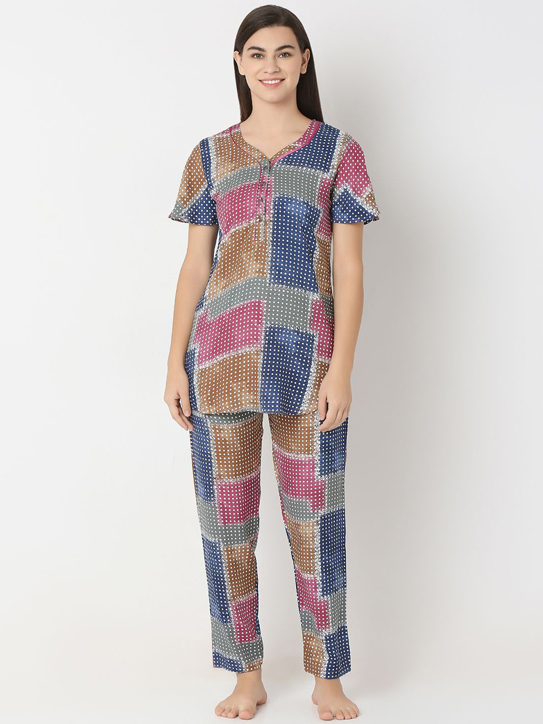 

Juliet Women Printed Night suit, Purple
