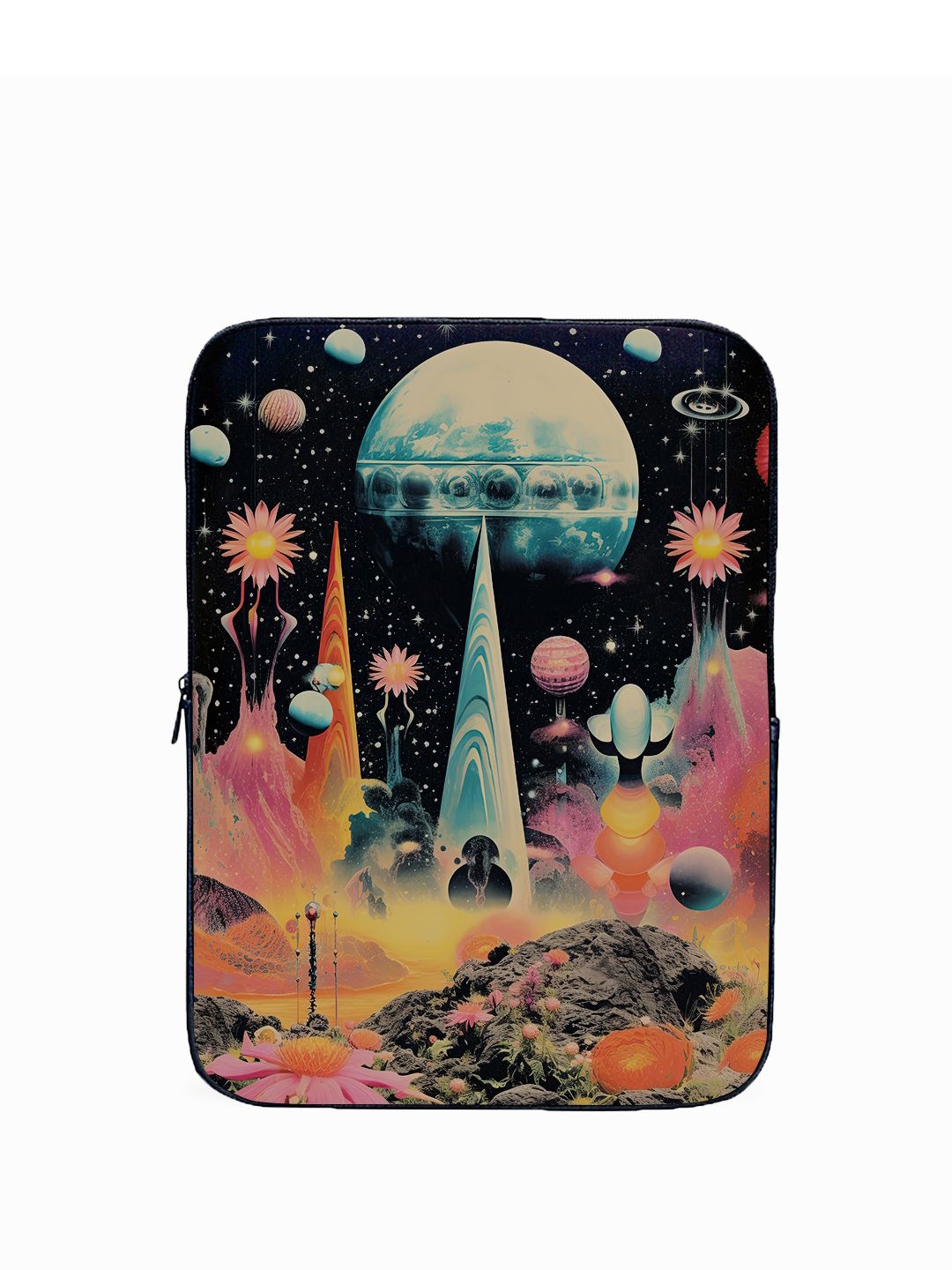 

THREADCURRY Unisex Printed Laptop Sleeve, Black
