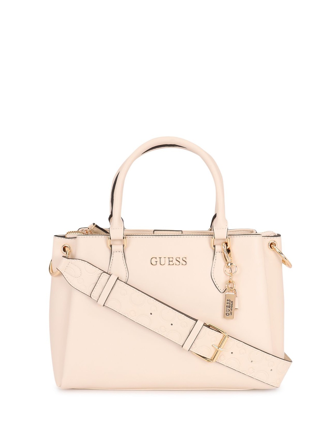 

GUESS PU Half Moon Satchel, Beige