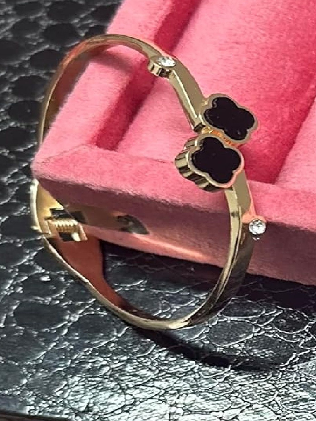 

RUHI COLLECTION Unisex Hand Painted Gold-Plated Cuff Bracelet