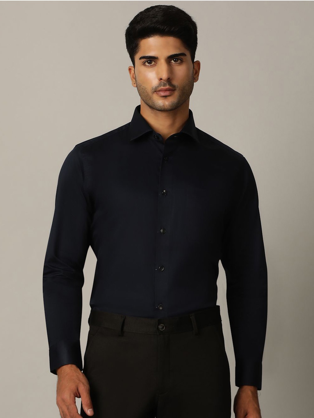 

METAL Men Slim Fit Opaque Formal Shirt, Navy blue
