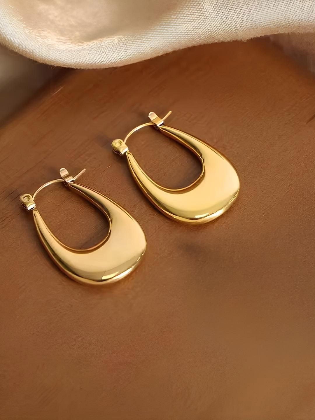 

KARISHMA KREATIONS Contemporary Studs Earrings, Gold