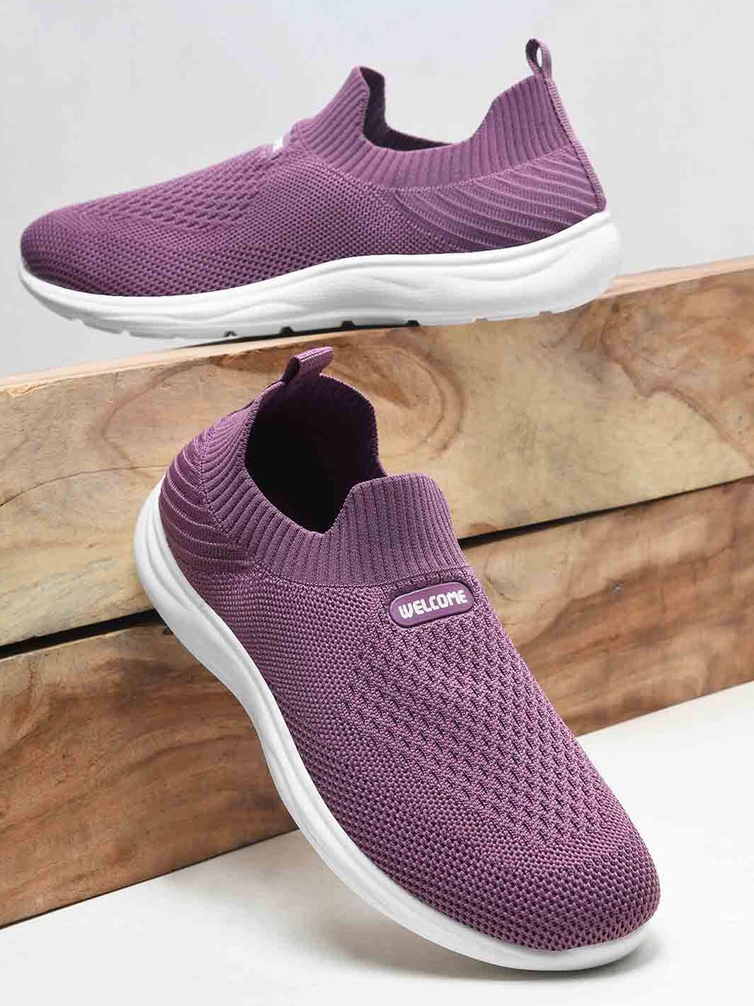 

WELCOME Women Slip-On Sneakers, Purple