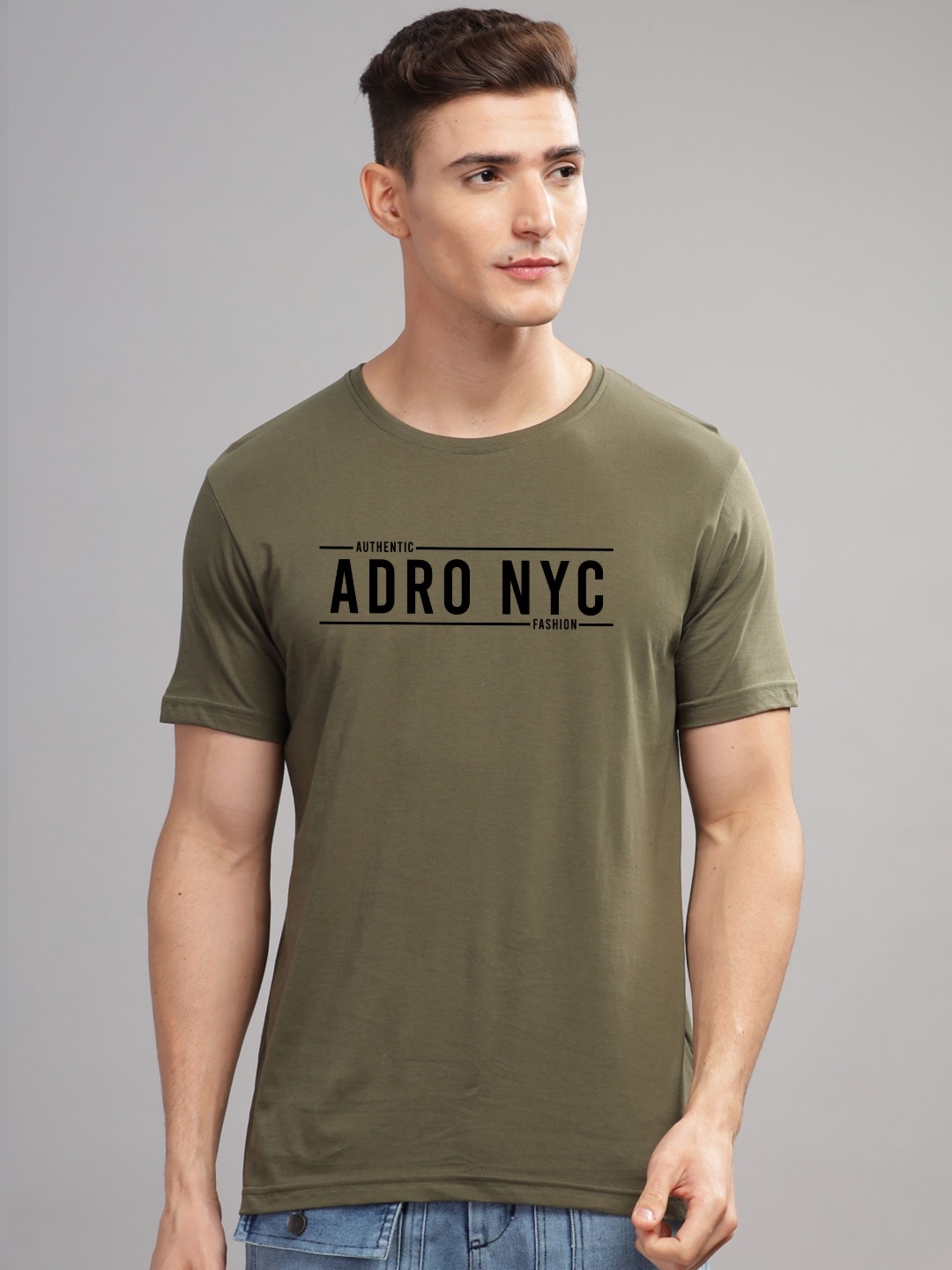 

ADRO Men Printed T-shirt, Olive