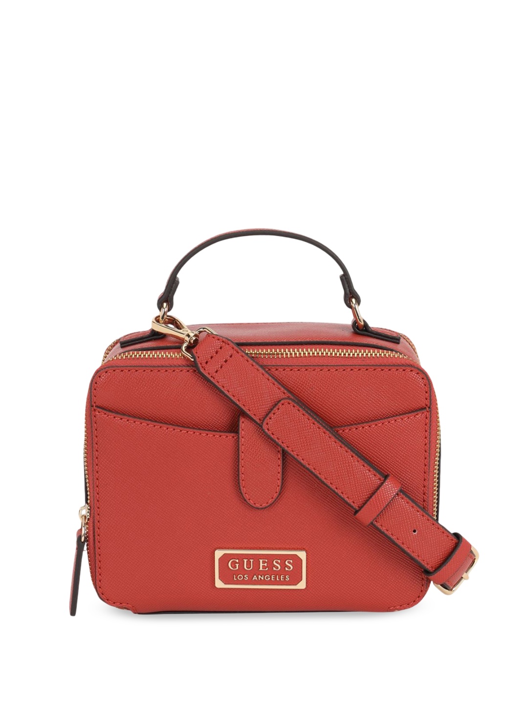 

GUESS Textured Half Moon Shoulder Bag, Rust