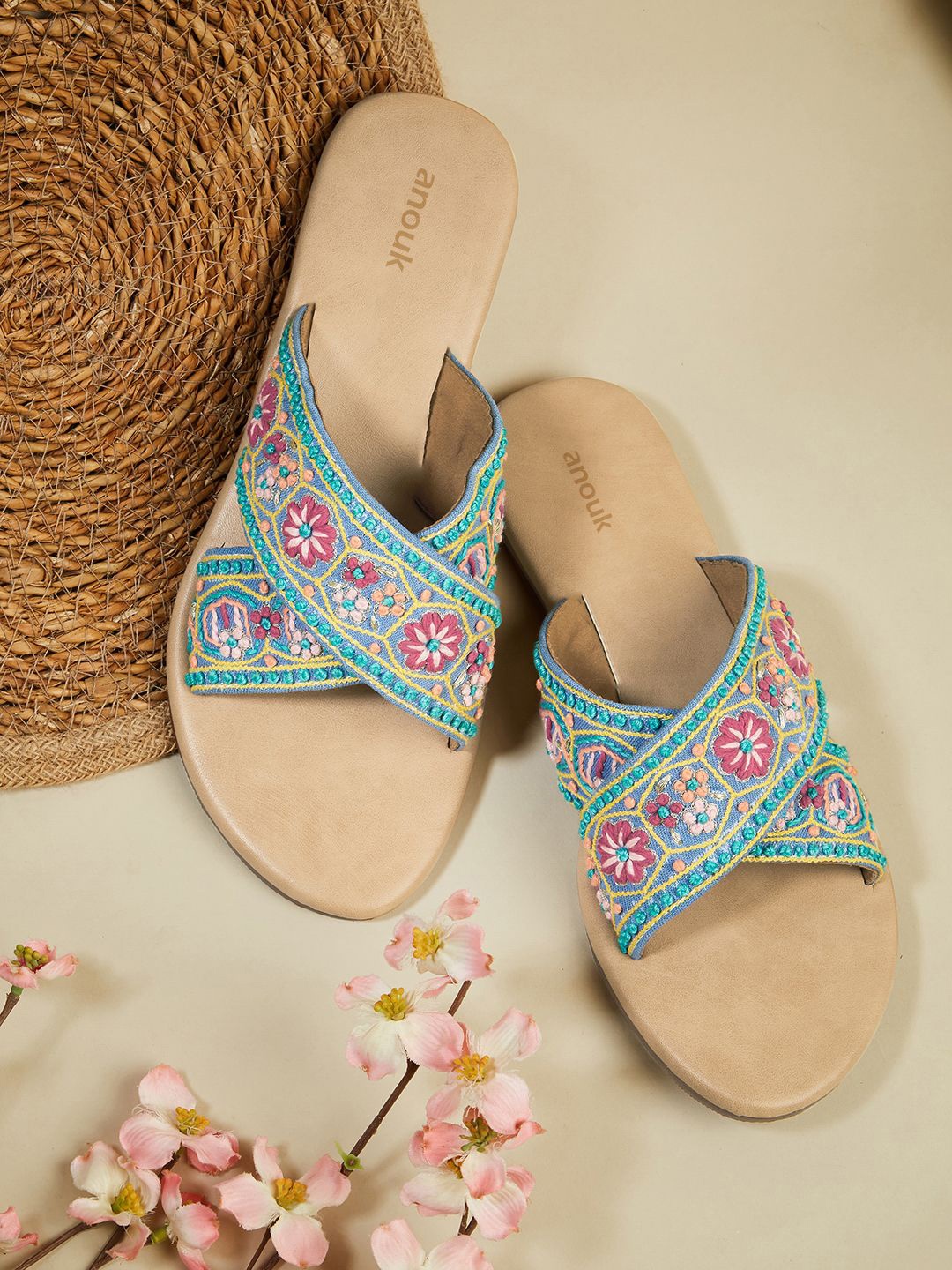 

Anouk Women Embellished Ethnic Open Toe Flats, Multi