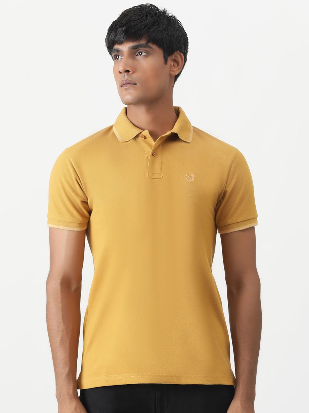 

Greenfibre Men Polo Collar Solid Casual T-Shirt, Yellow