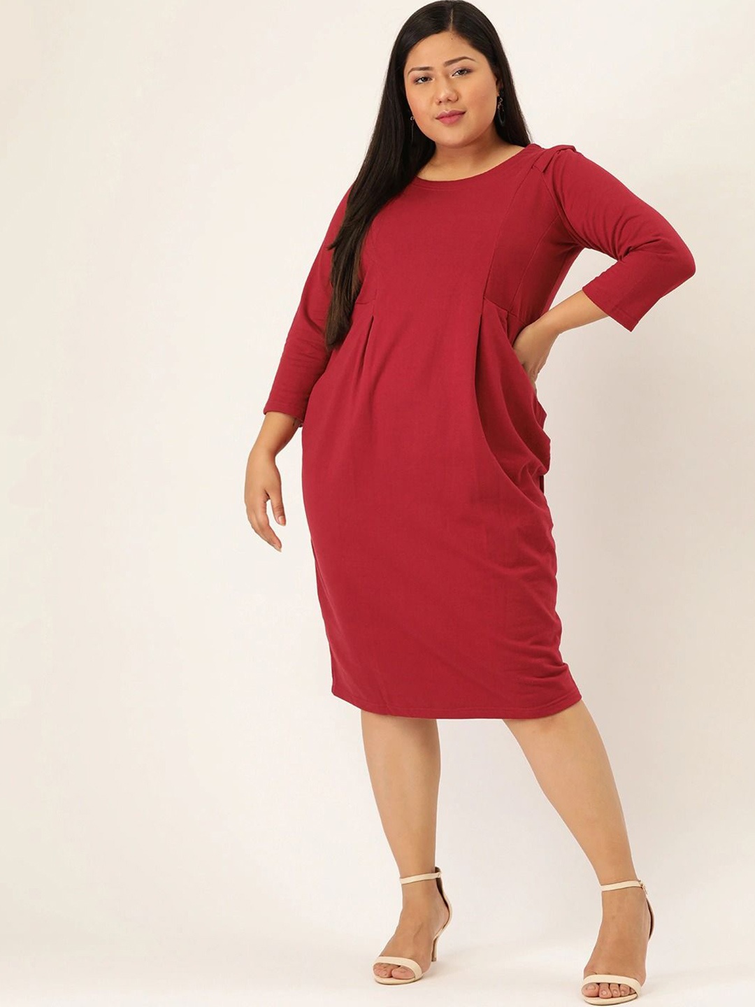 

theRebelinme Sheath Midi Dress, Maroon