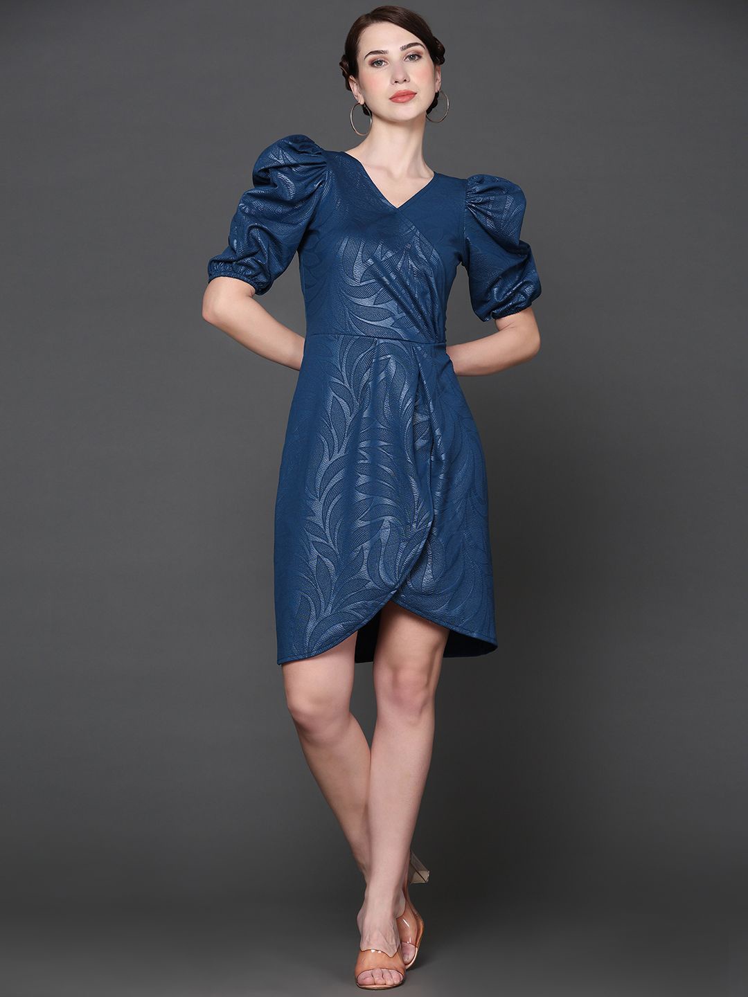 

The Roadster Lifestyle Co Self Design Wrap Dress, Blue