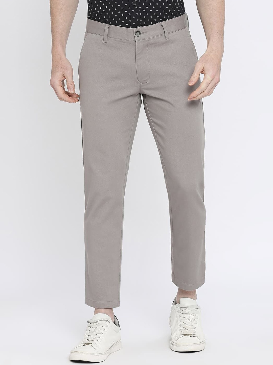 

Basics Men Tapered Fit Trousers, Grey