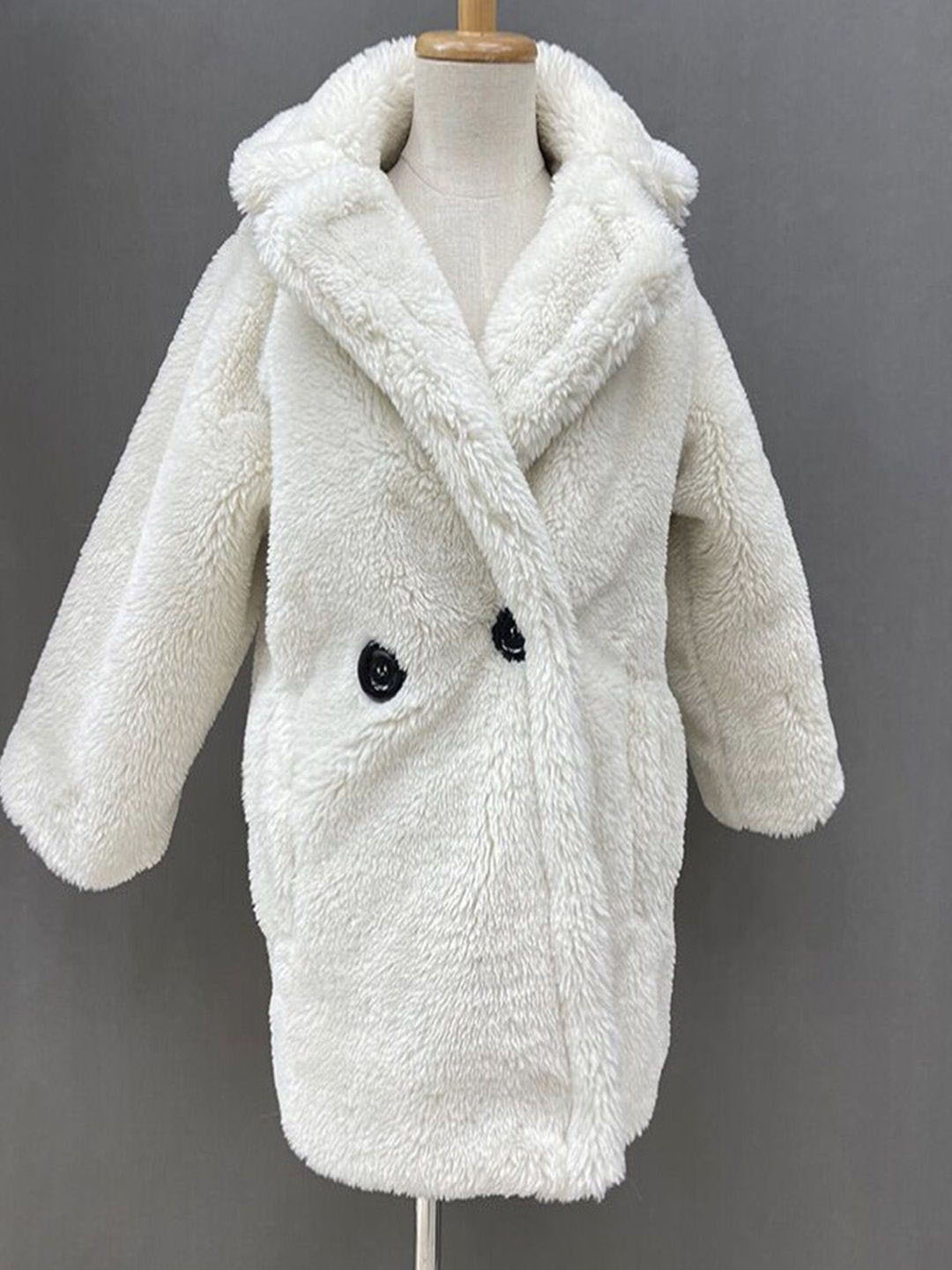 

Xsole Kids Self Designed Single-Breasted Overcoat, White