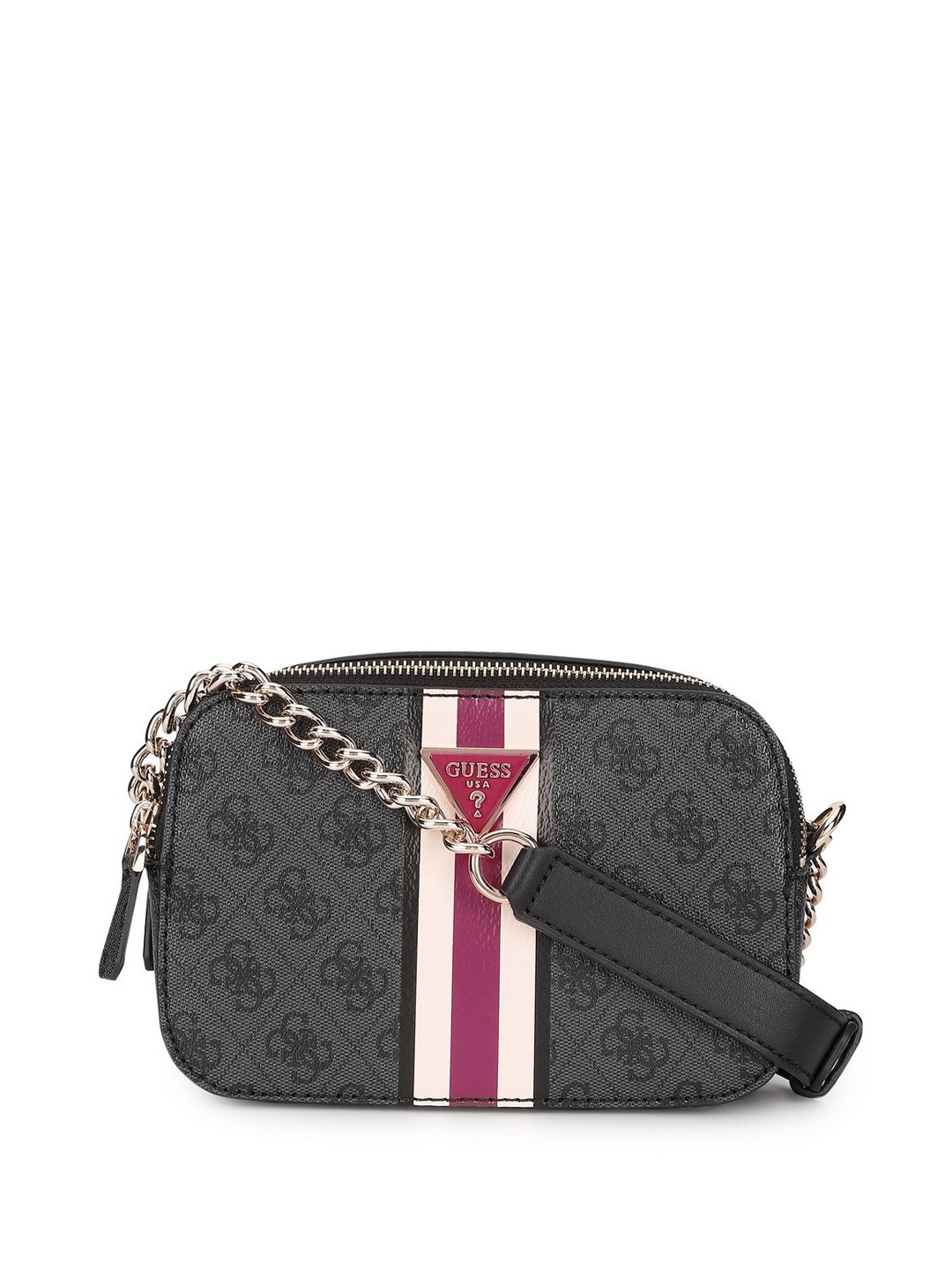 

GUESS Printed PU Structured Shoulder Bag, Grey