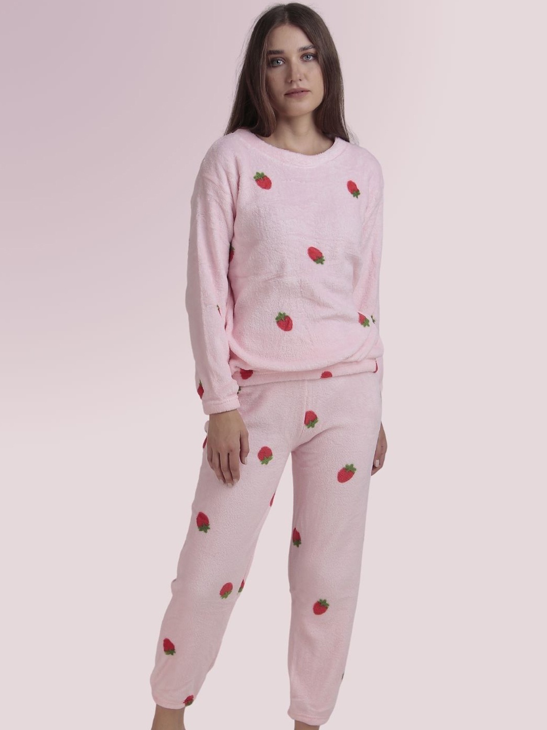 

Untamed Clothing Women Printed Night suit, Pink