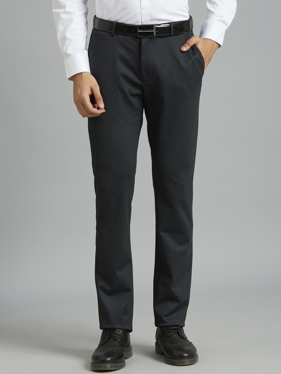 

Reid & Taylor Men Printed Tailored Trousers, Black