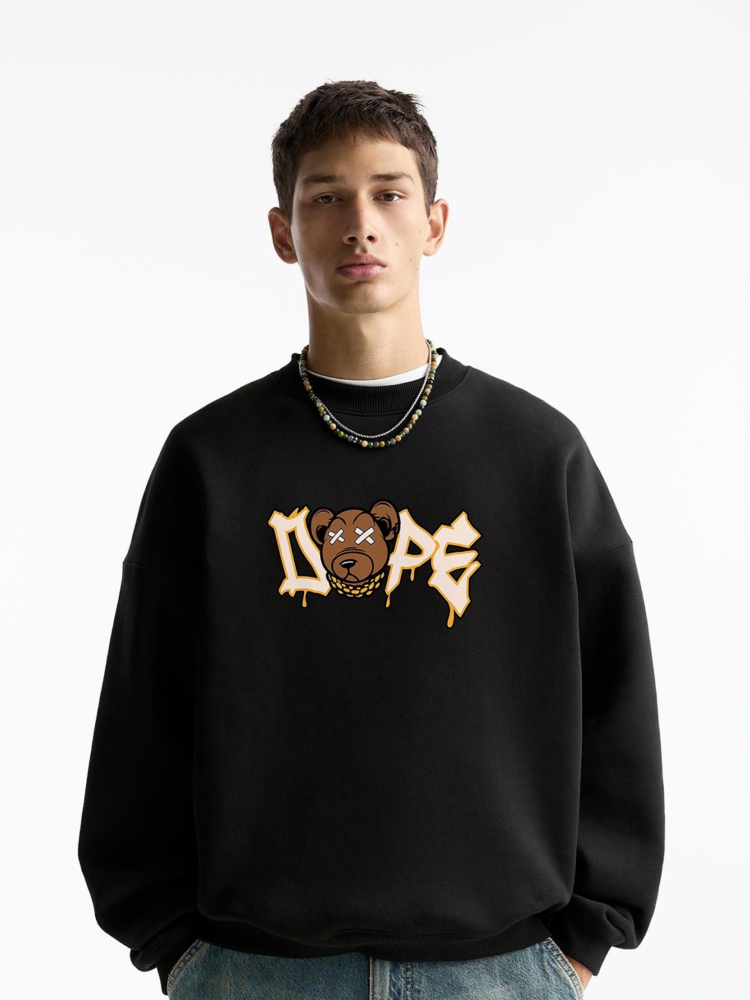 

MISCHIEF MONKEY Men Printed Sweatshirt, Black