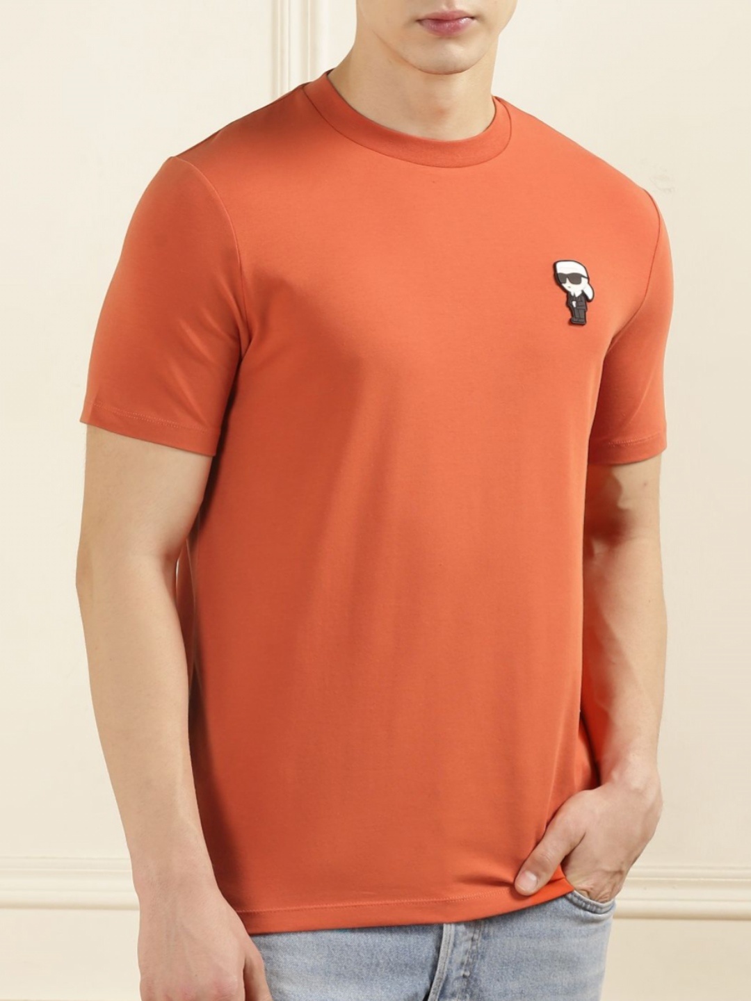 

Karl Lagerfeld Men Applique T-shirt, Orange