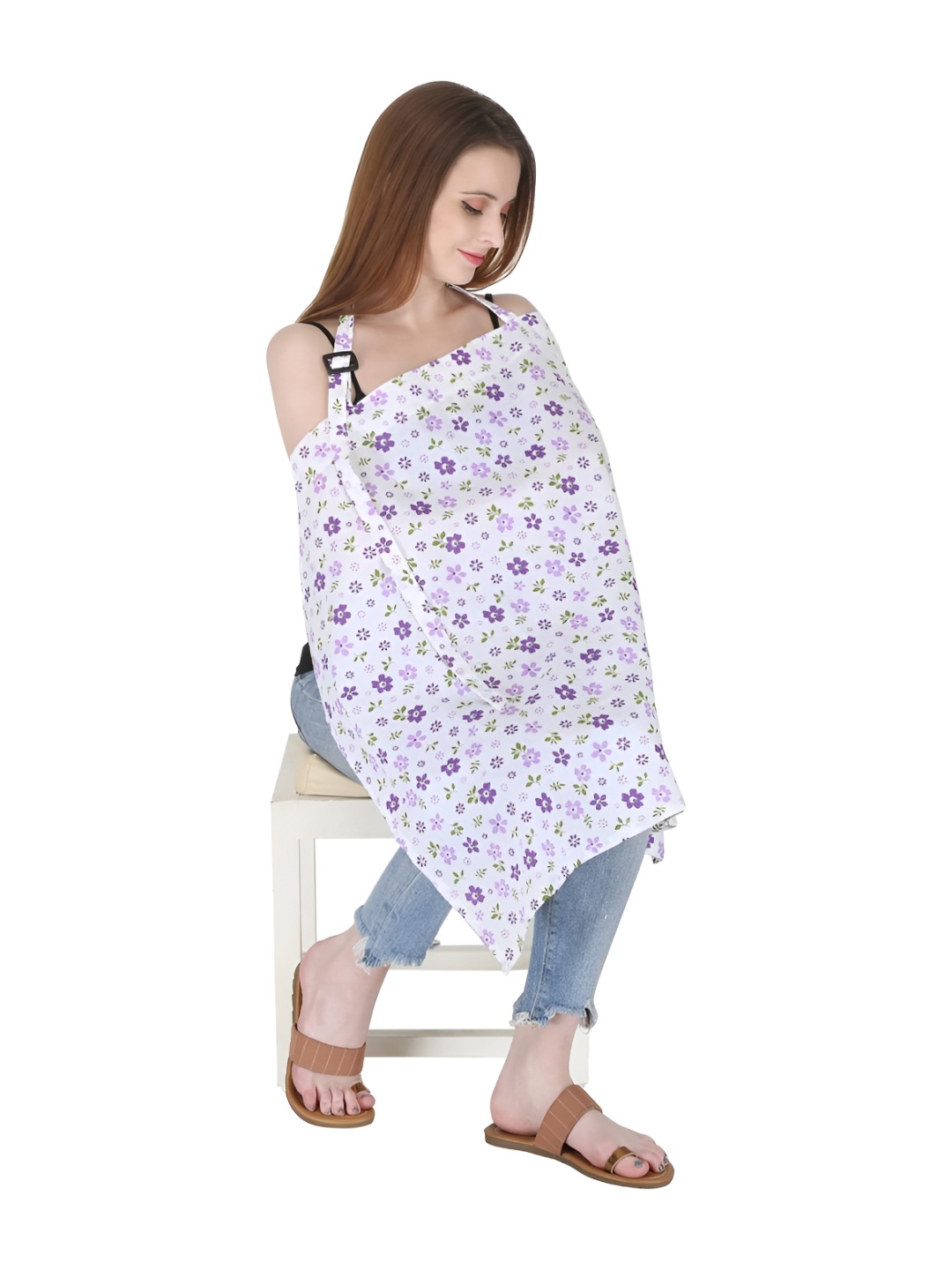 

SWITCHON Printed Cotton Feeding Apron, White