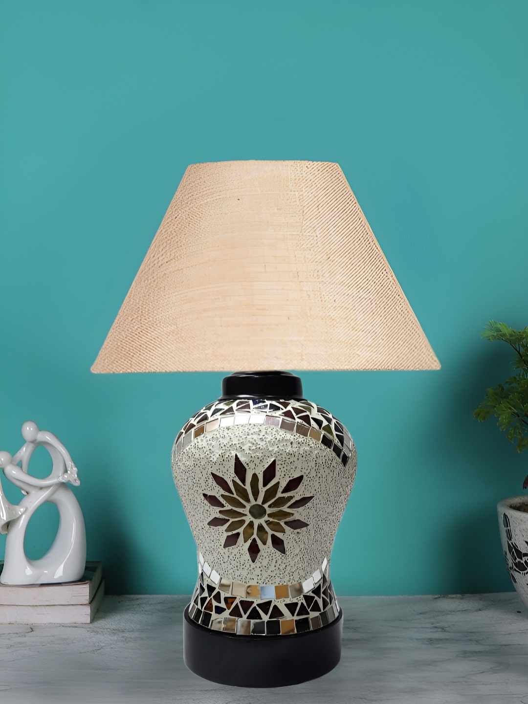 

Devansh Beige Glass Traditional Abstract Shaped Table Lamp