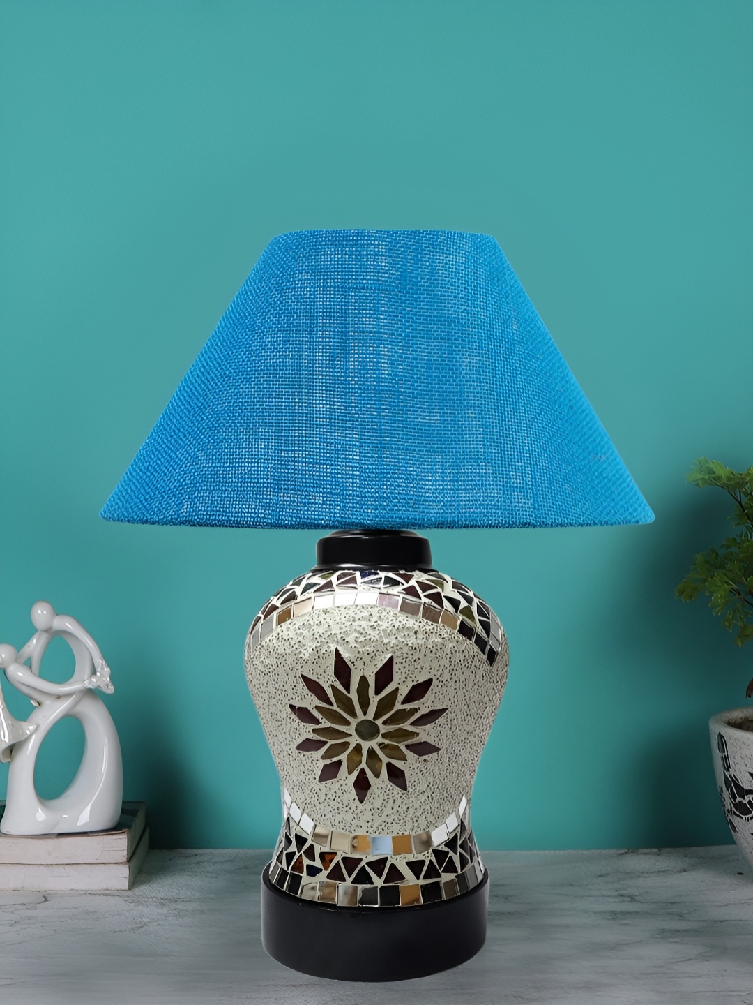 

Devansh Blue Glass Traditional Frusturical Shaped Table Lamp