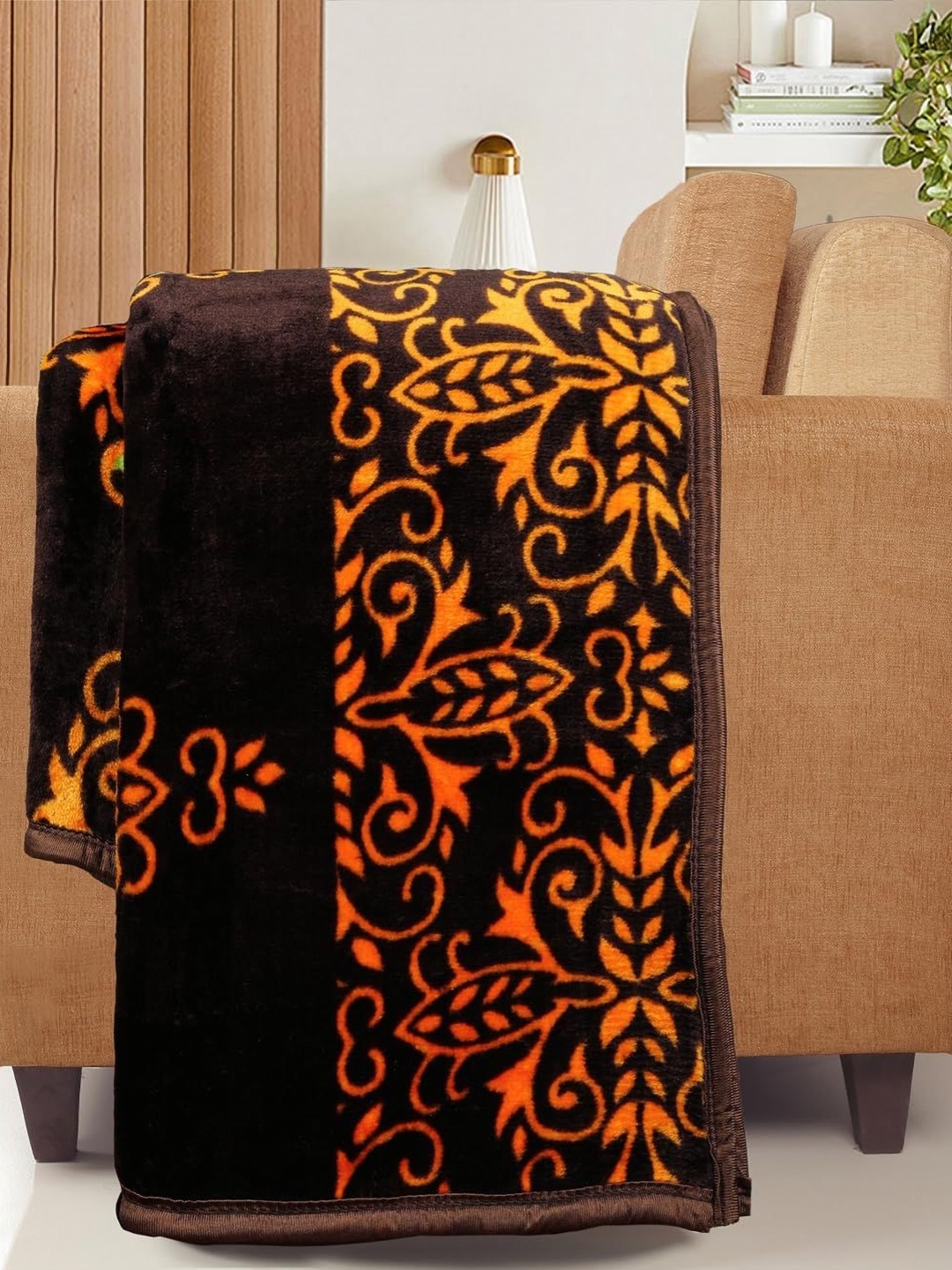 

bsb home Coffee Brown & Pink Mink Mild Winter 300 GSM Single Bed Blanket