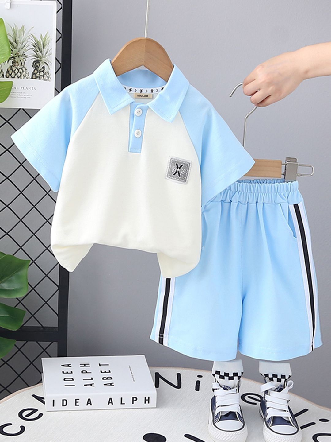 

INCLUD Boys Printed T-shirt with Shorts, Blue
