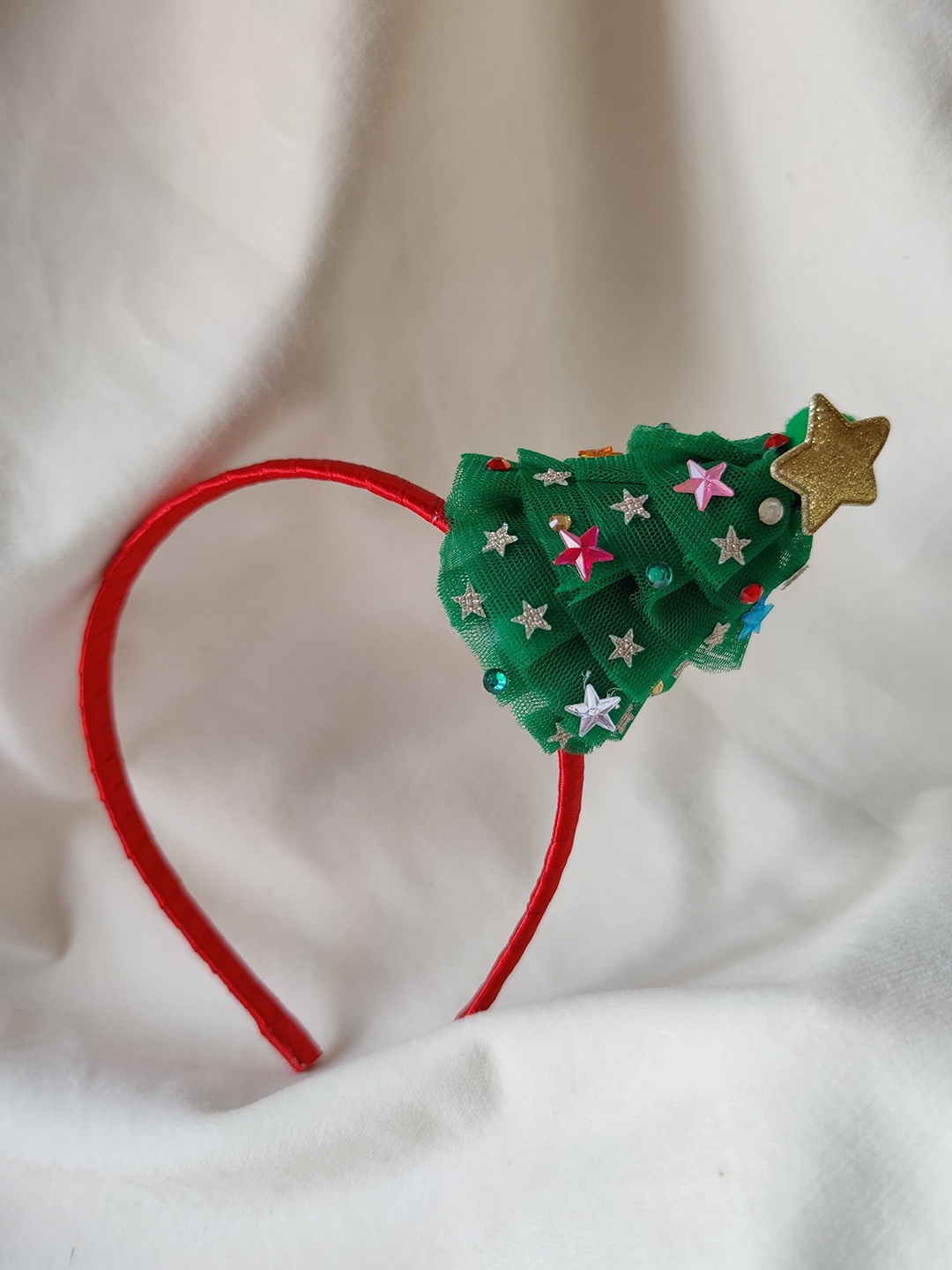 

Choko Girls Christmas Tree with Stars Holiday Hairband, Green