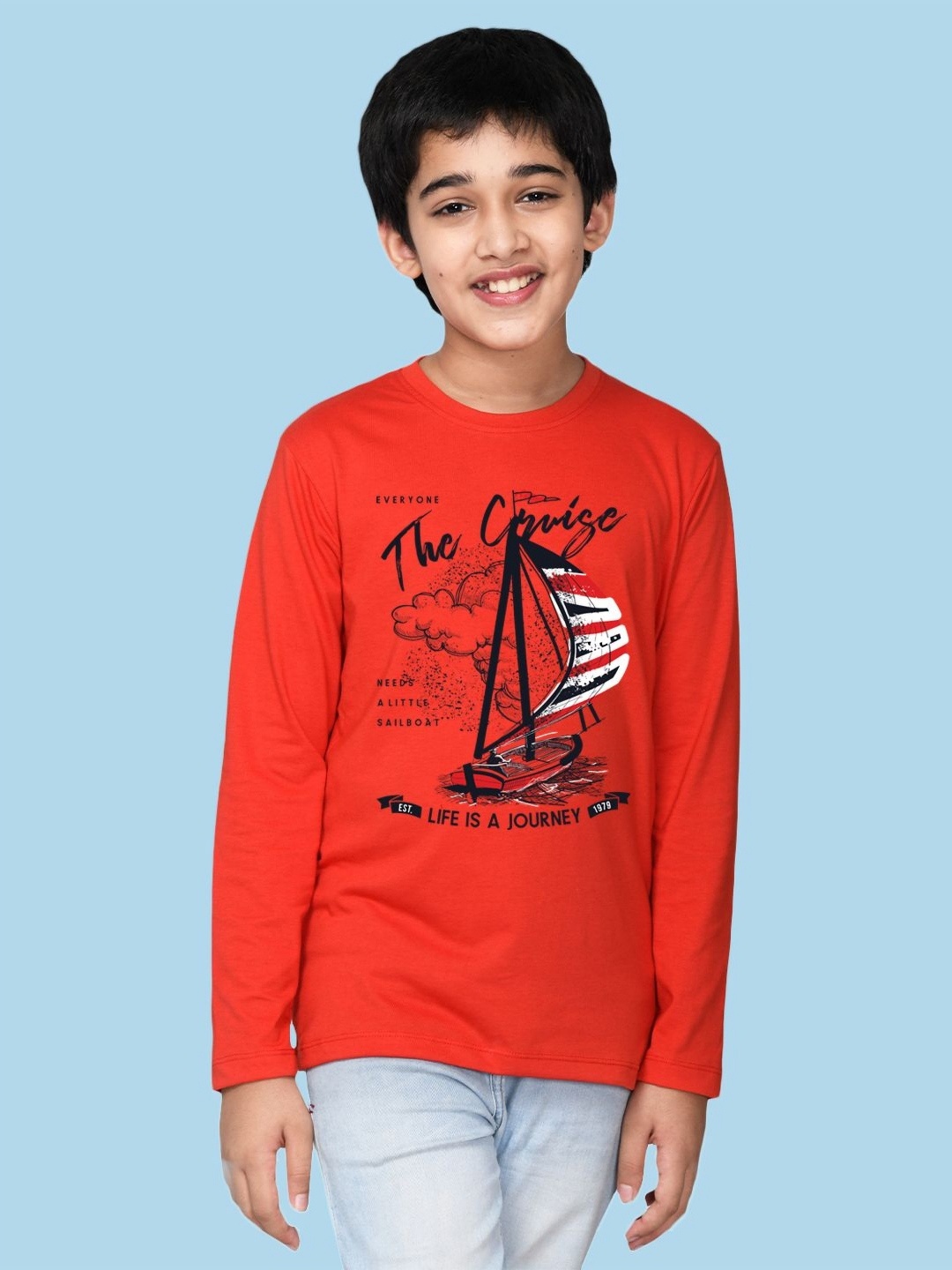 

NUSYL Boys Printed T-shirt, Red