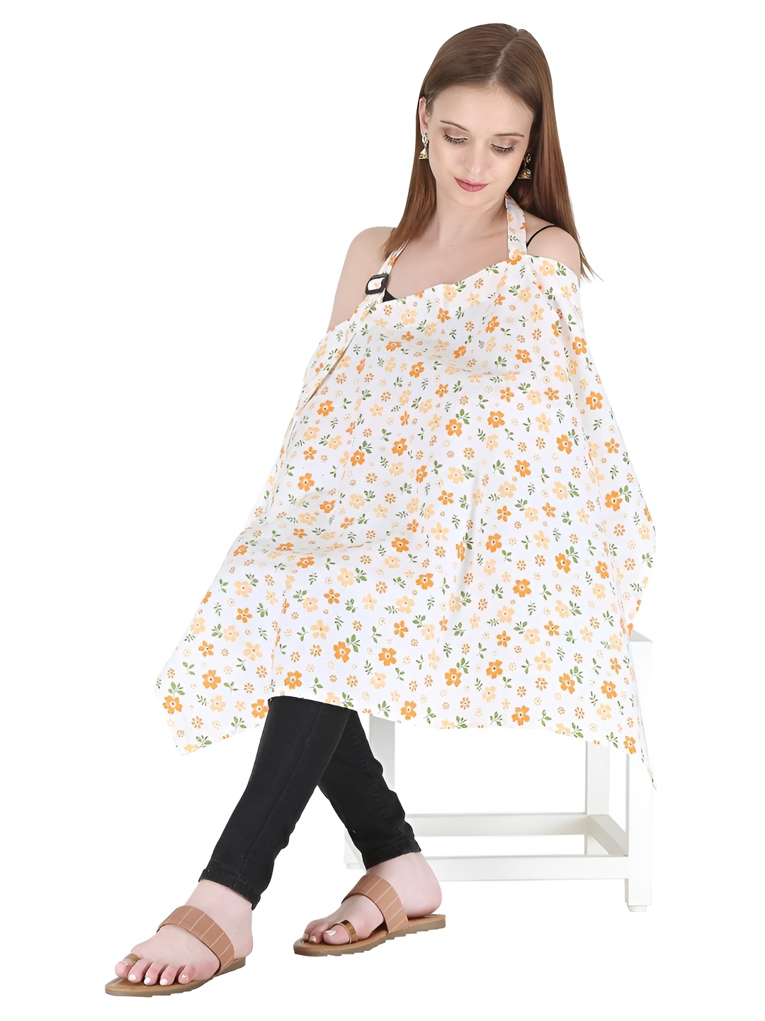 

SWITCHON Printed Cotton Feeding Apron, White