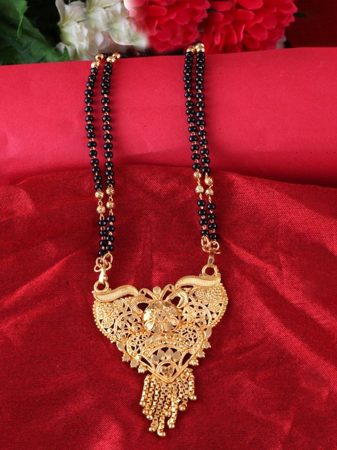 

DIVASTRI One Gram Gold-Plated Beaded Mangalsutra
