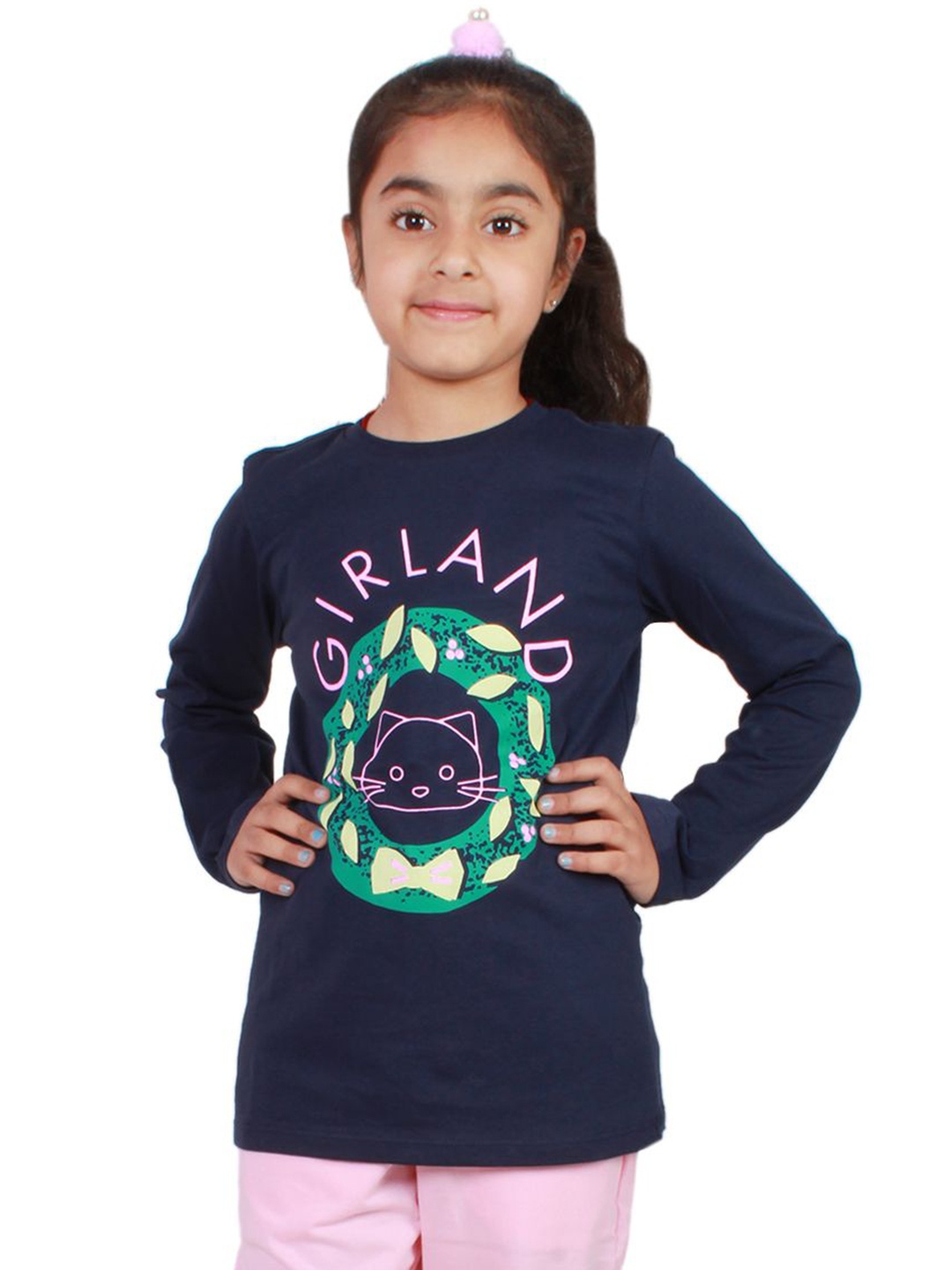 

BAESD Girls Printed Applique T-shirt, Blue