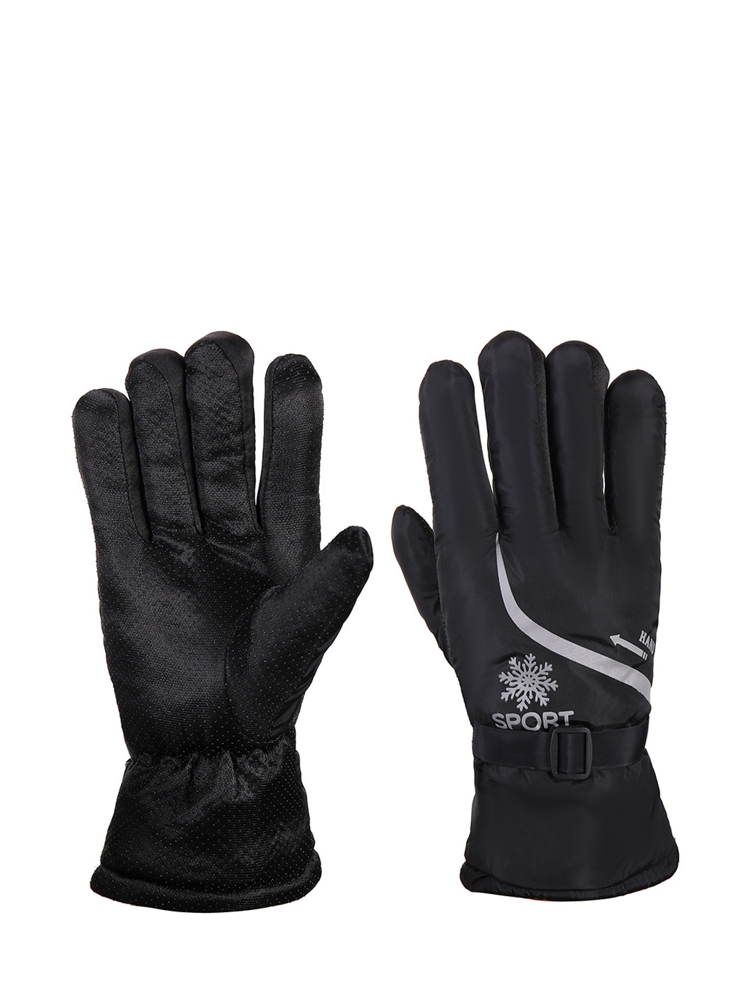 

Alexvyan Men Patterned Winter Gloves, Black