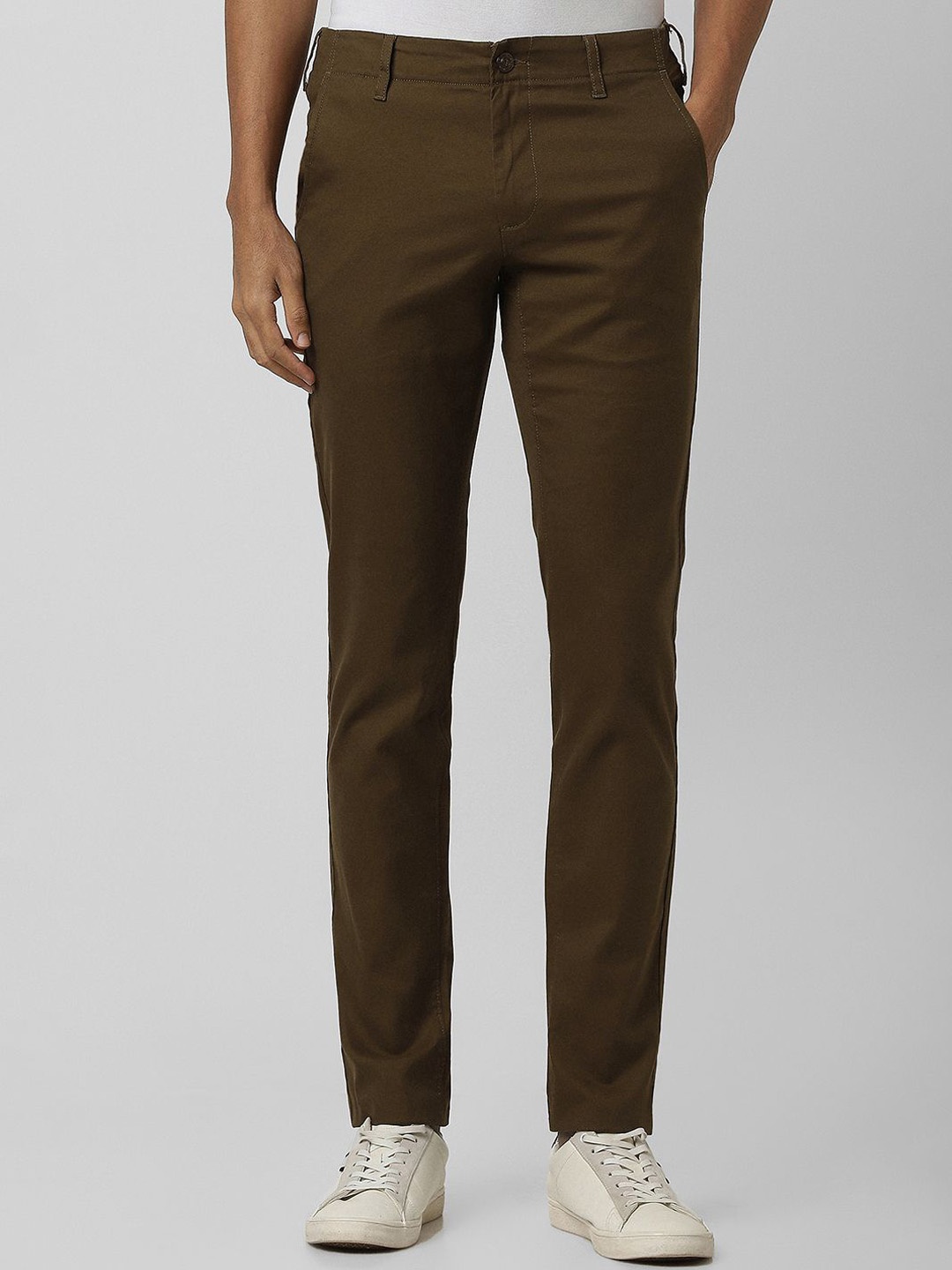 

Van Heusen Sport Men Cotton Slim Fit Casual Trousers, Brown