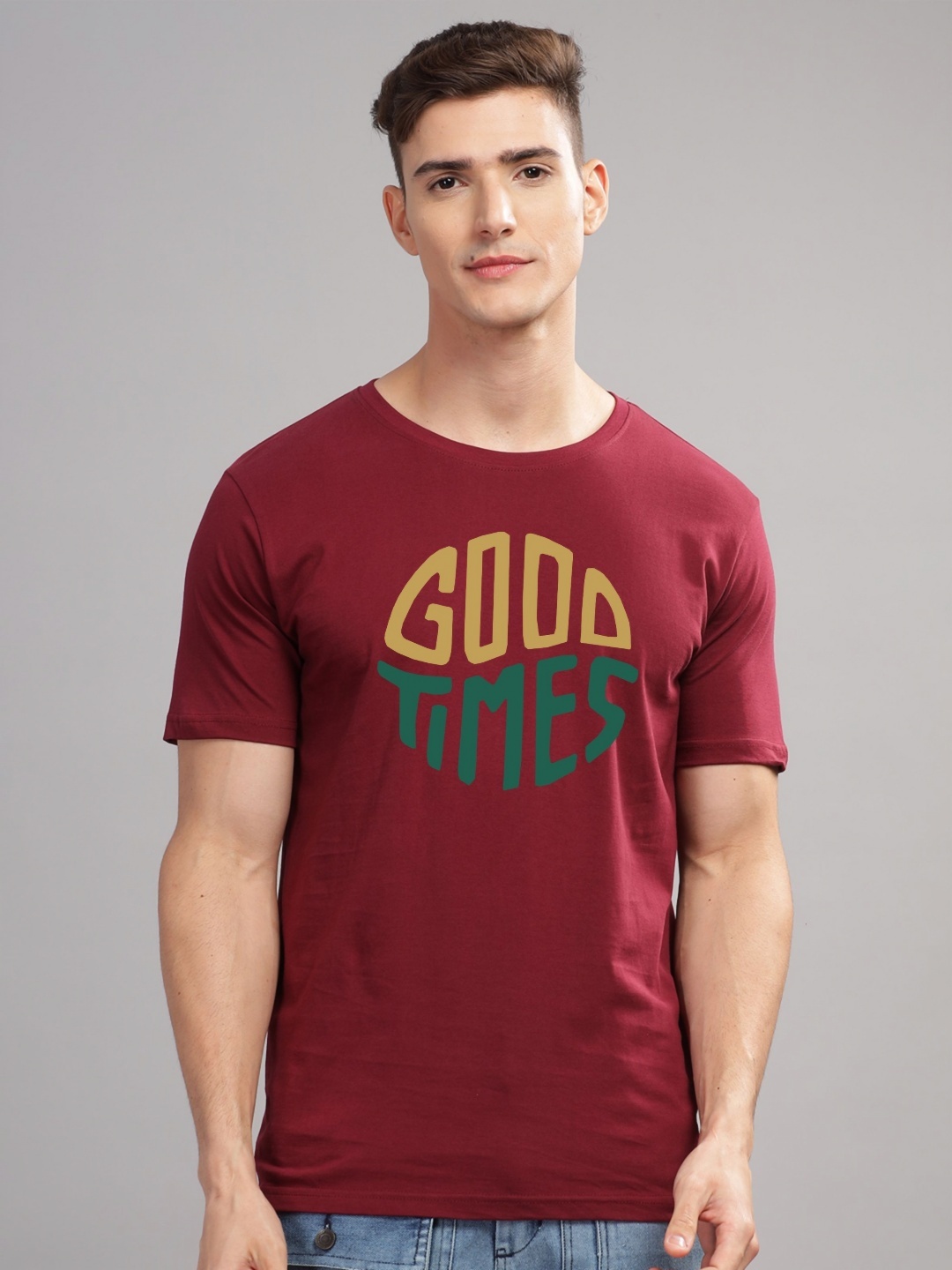 

ADRO Men Printed T-shirt, Maroon