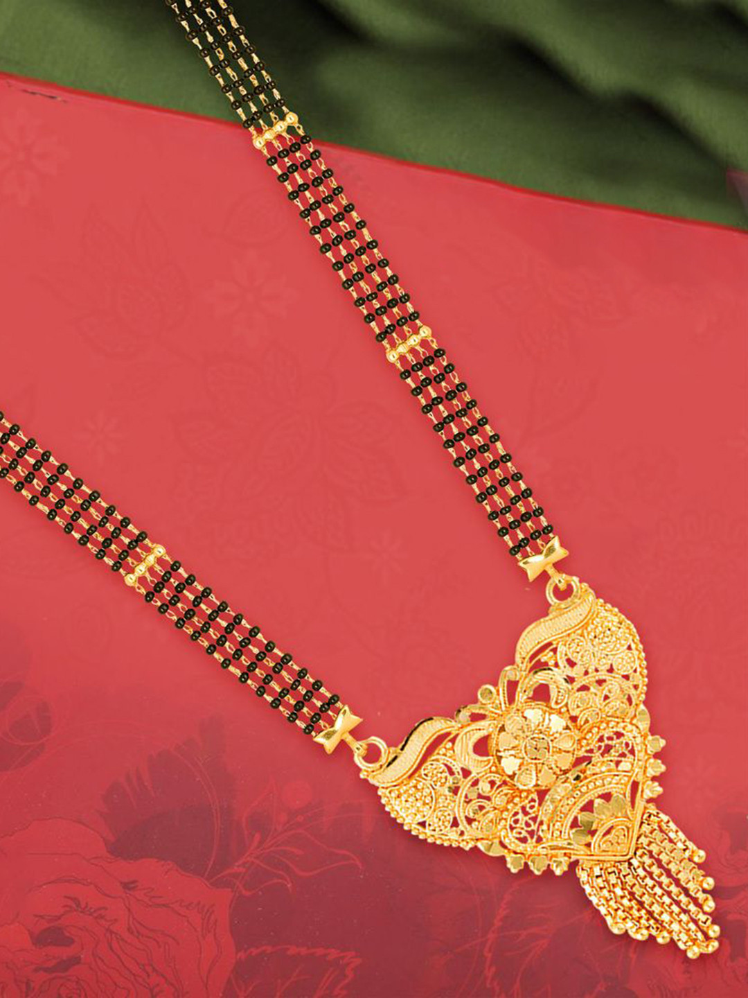 

DIVASTRI One Gram Gold-Plated Beaded Mangalsutra