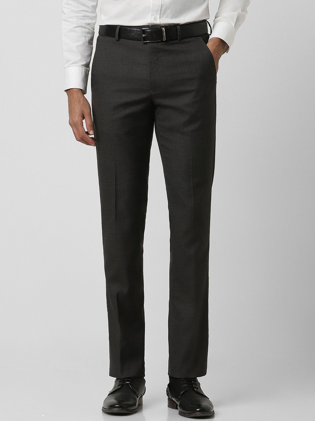 

Van Heusen Men Mid-Rise Slim Fit Formal Trousers, Charcoal