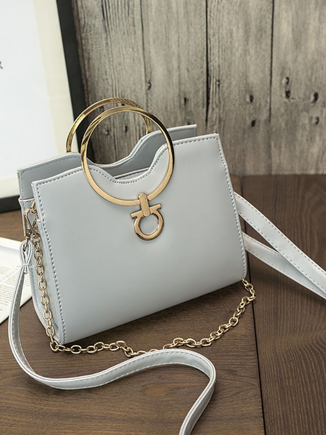 

StyleCast x Revolte PU Swagger Handheld Bag, Grey